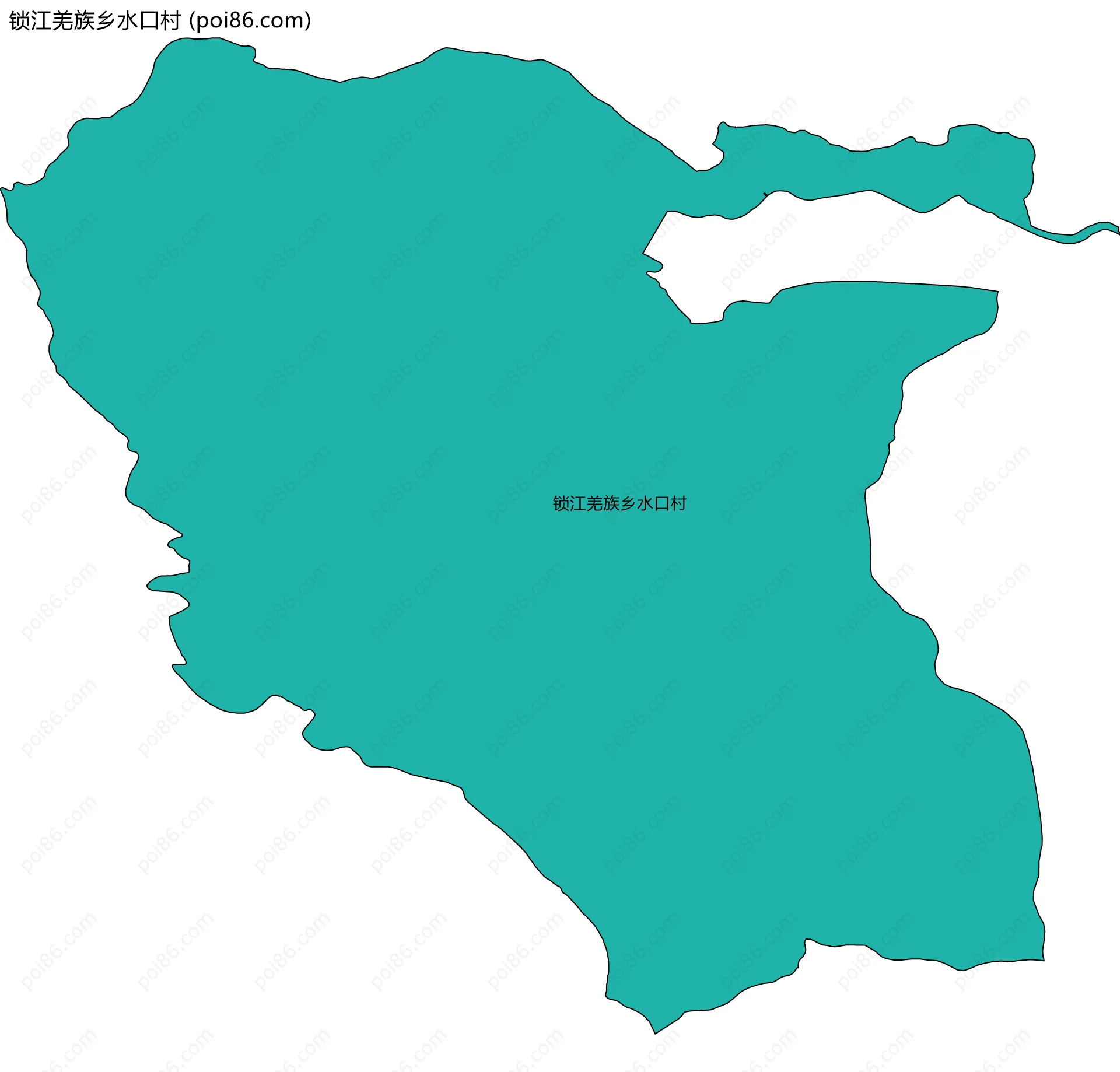 锁江羌族乡水口村边界地图