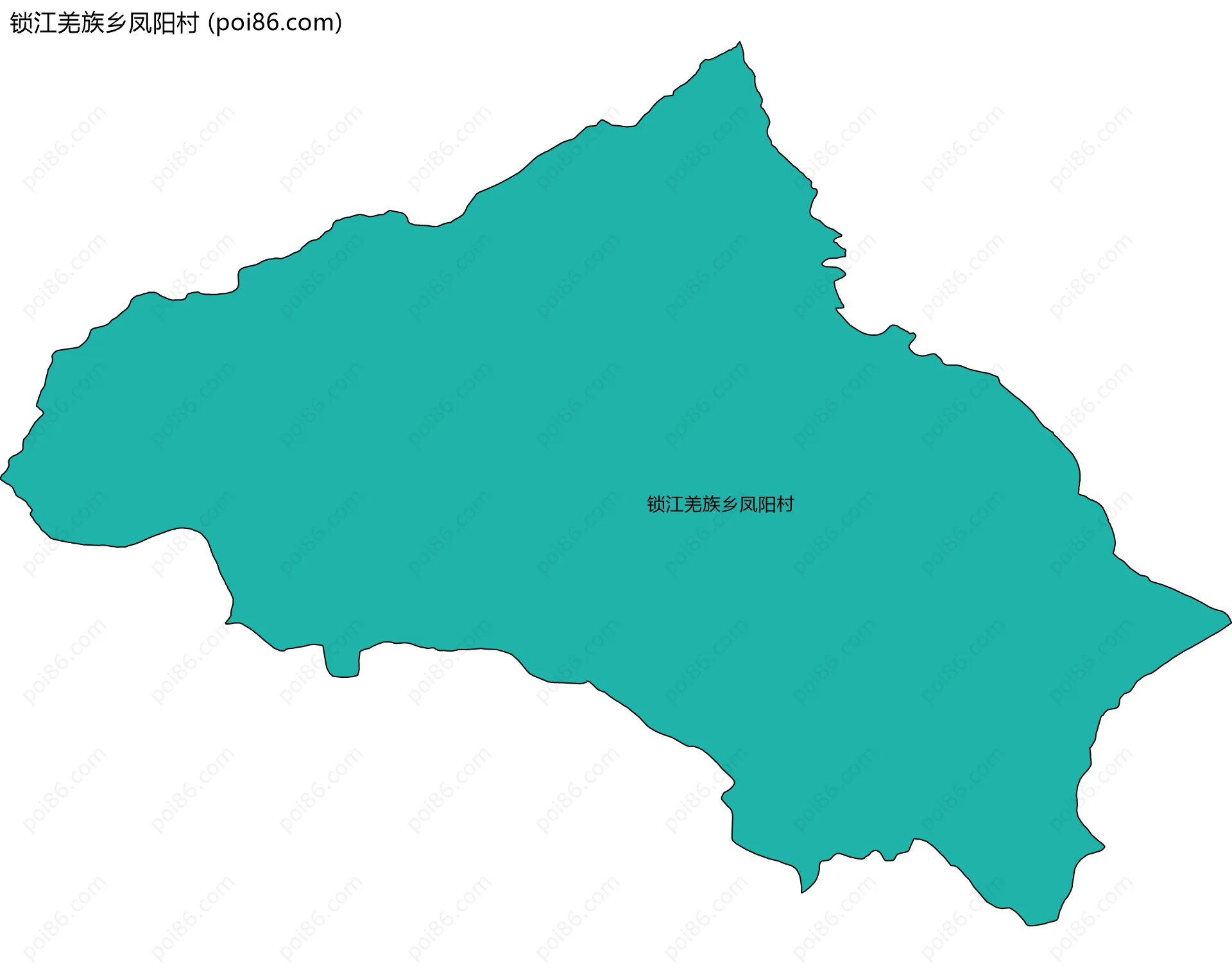锁江羌族乡凤阳村边界地图