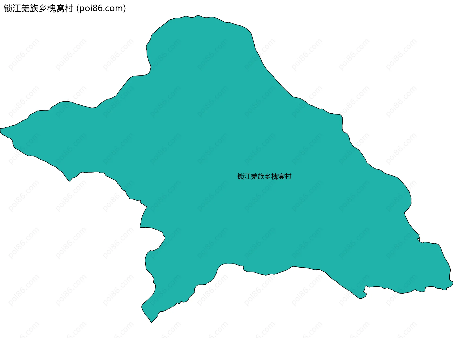 锁江羌族乡槐窝村边界地图