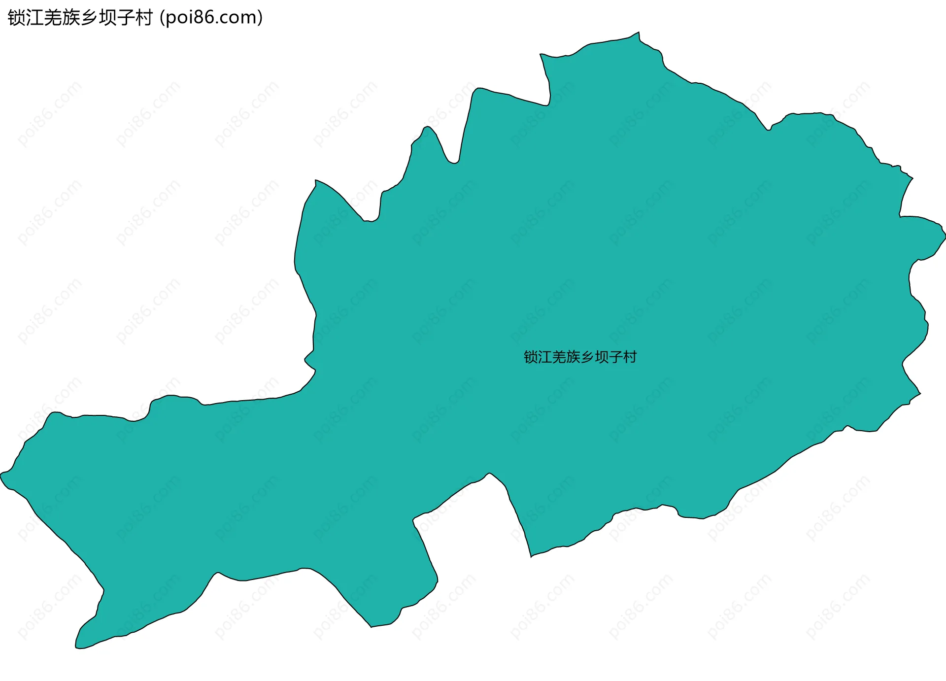 锁江羌族乡坝子村边界地图