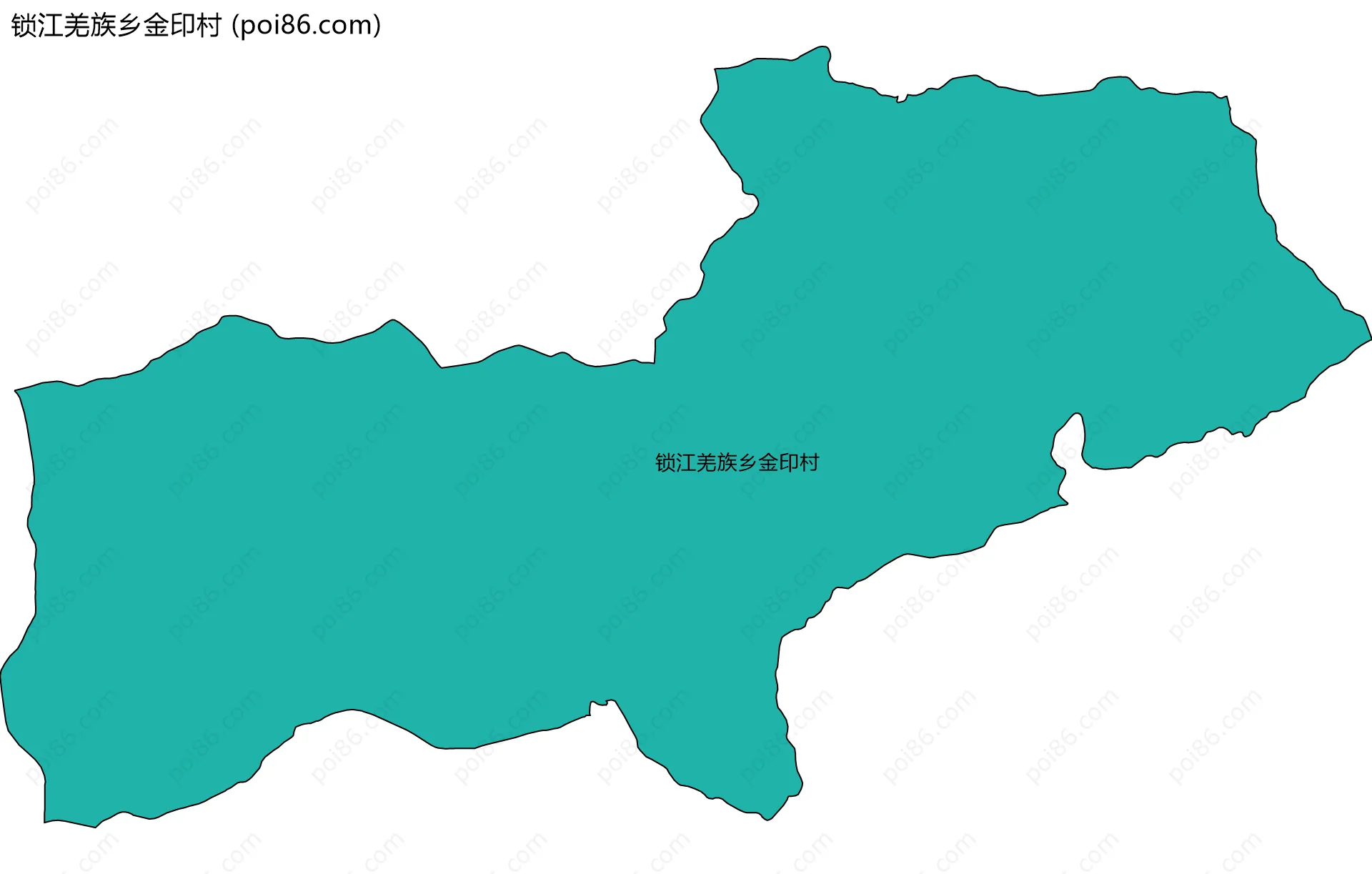 锁江羌族乡金印村边界地图