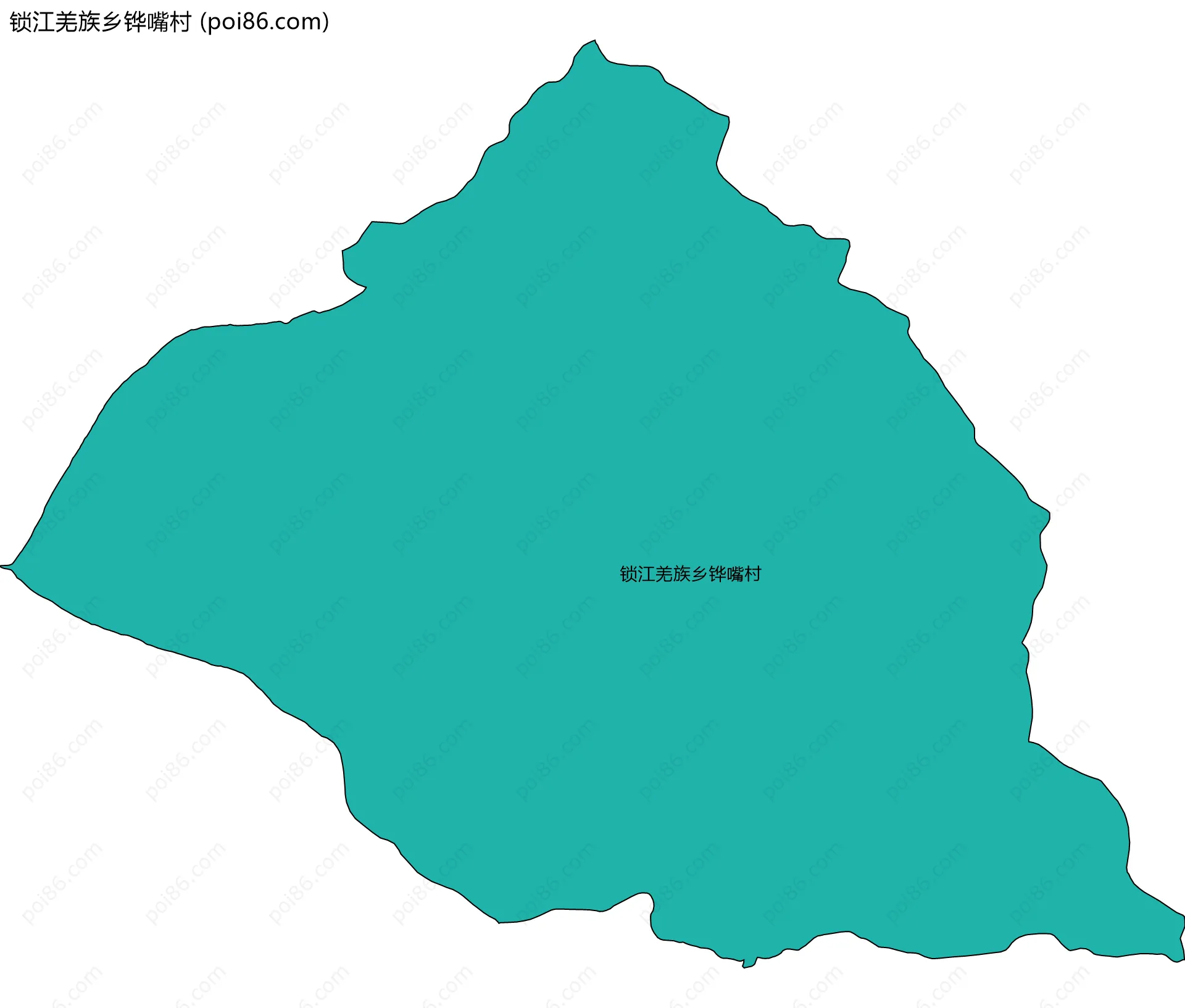 锁江羌族乡铧嘴村边界地图