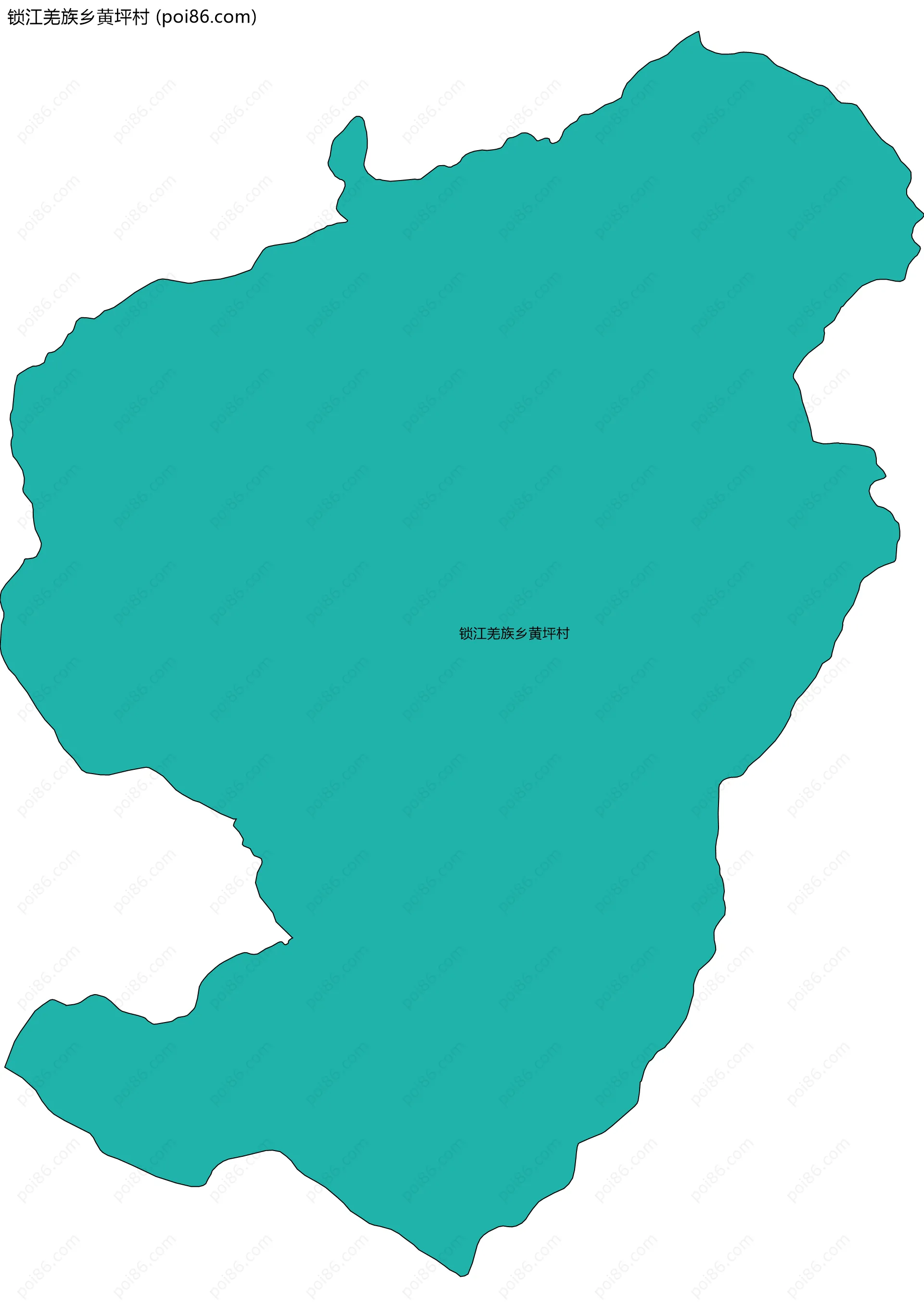 锁江羌族乡黄坪村边界地图