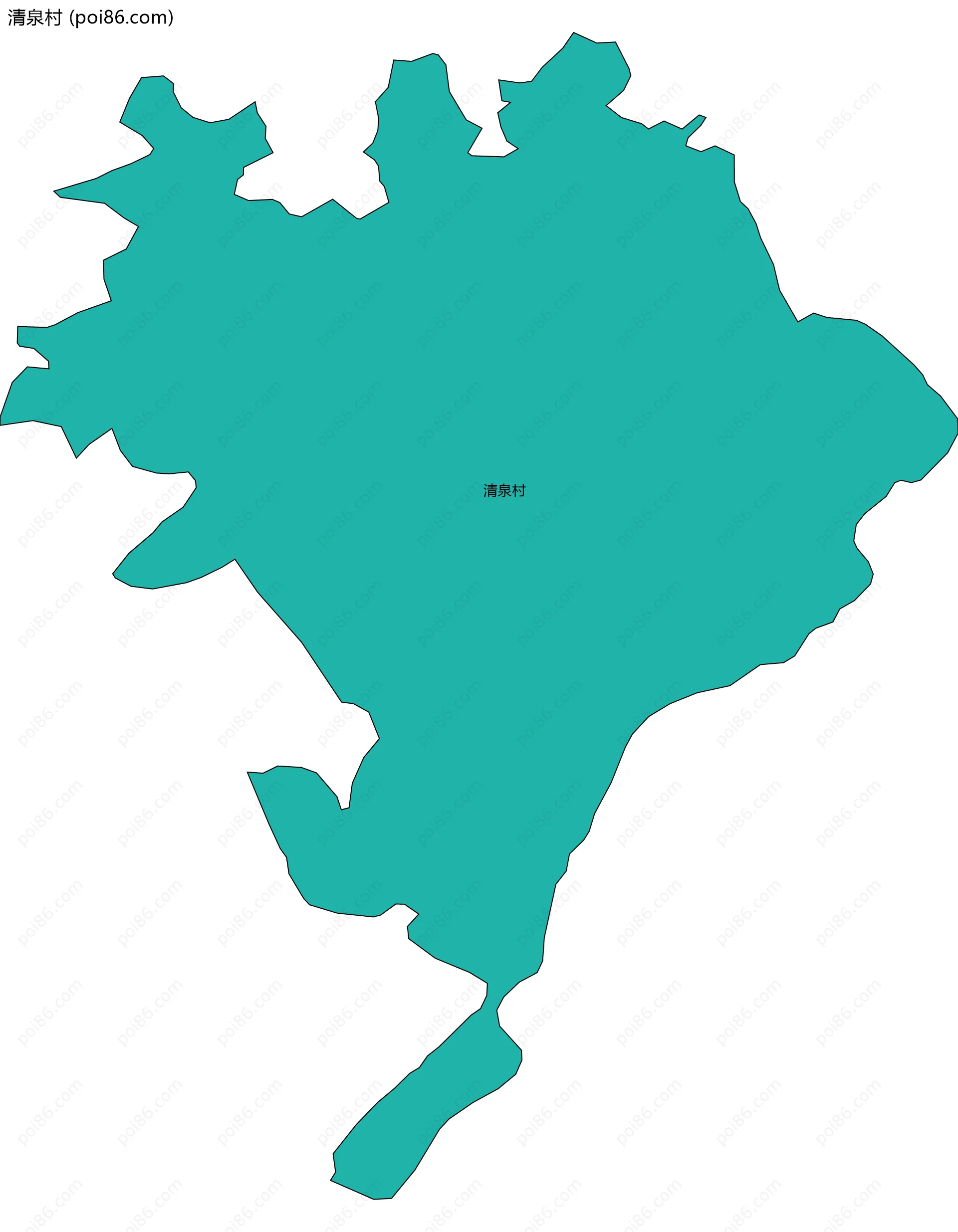 清泉村边界地图