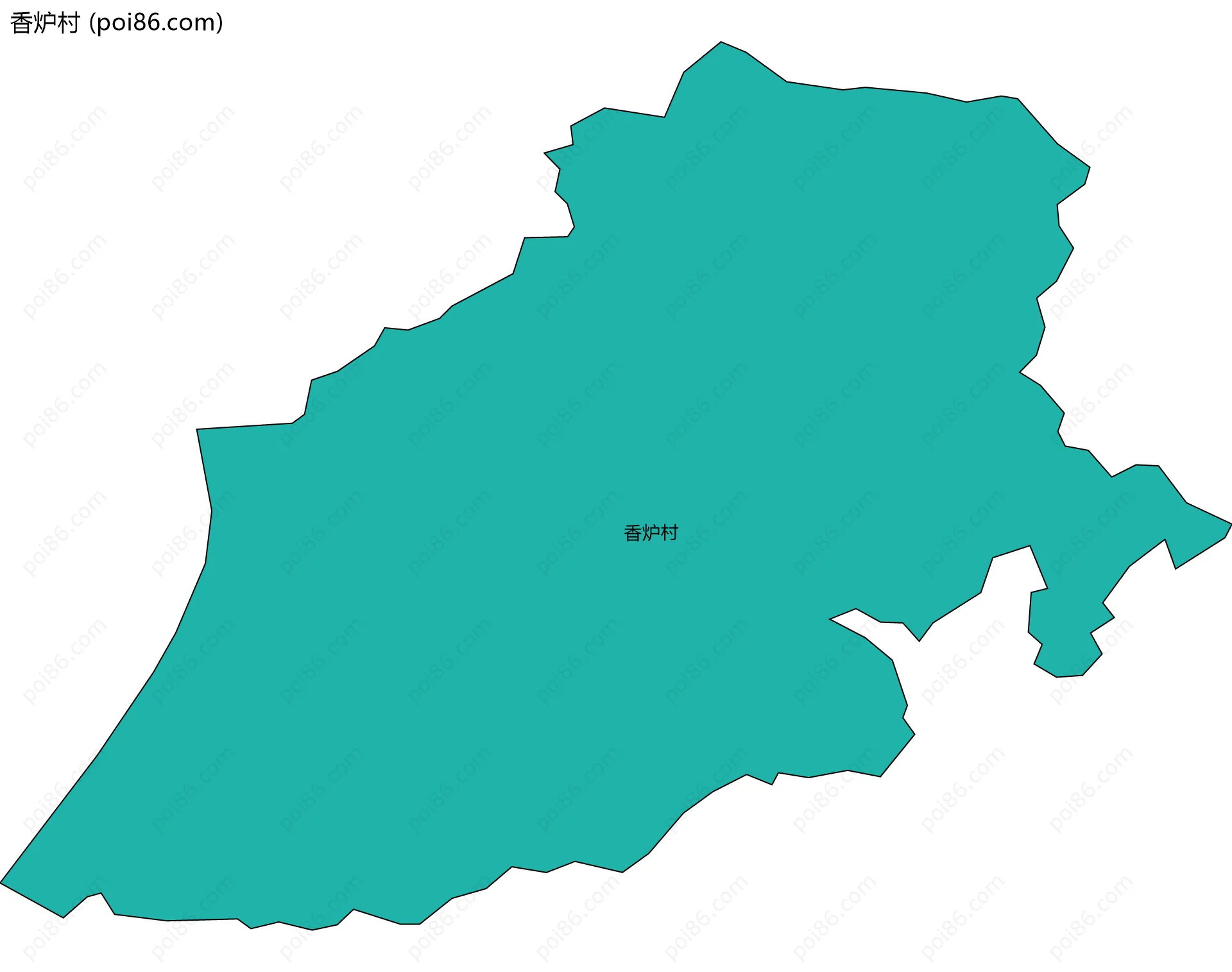 香炉村边界地图