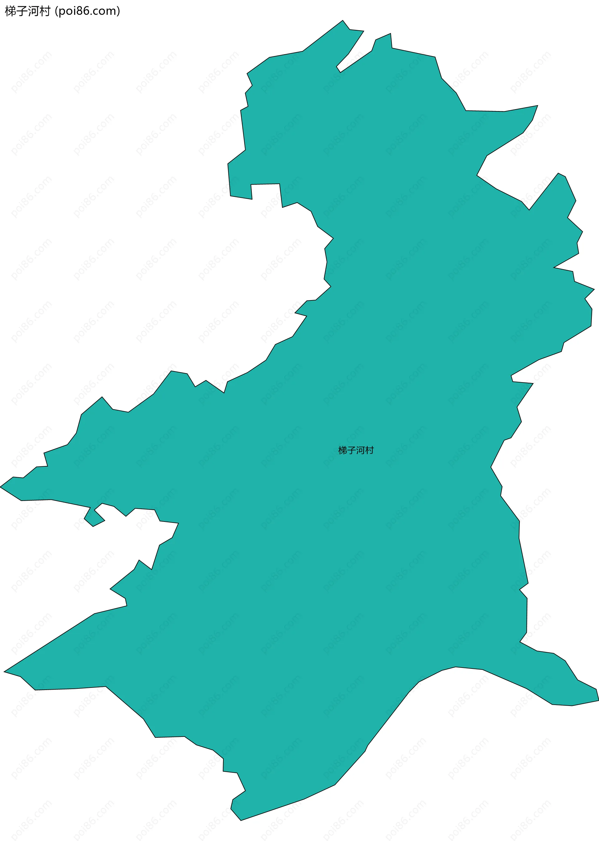 梯子河村边界地图