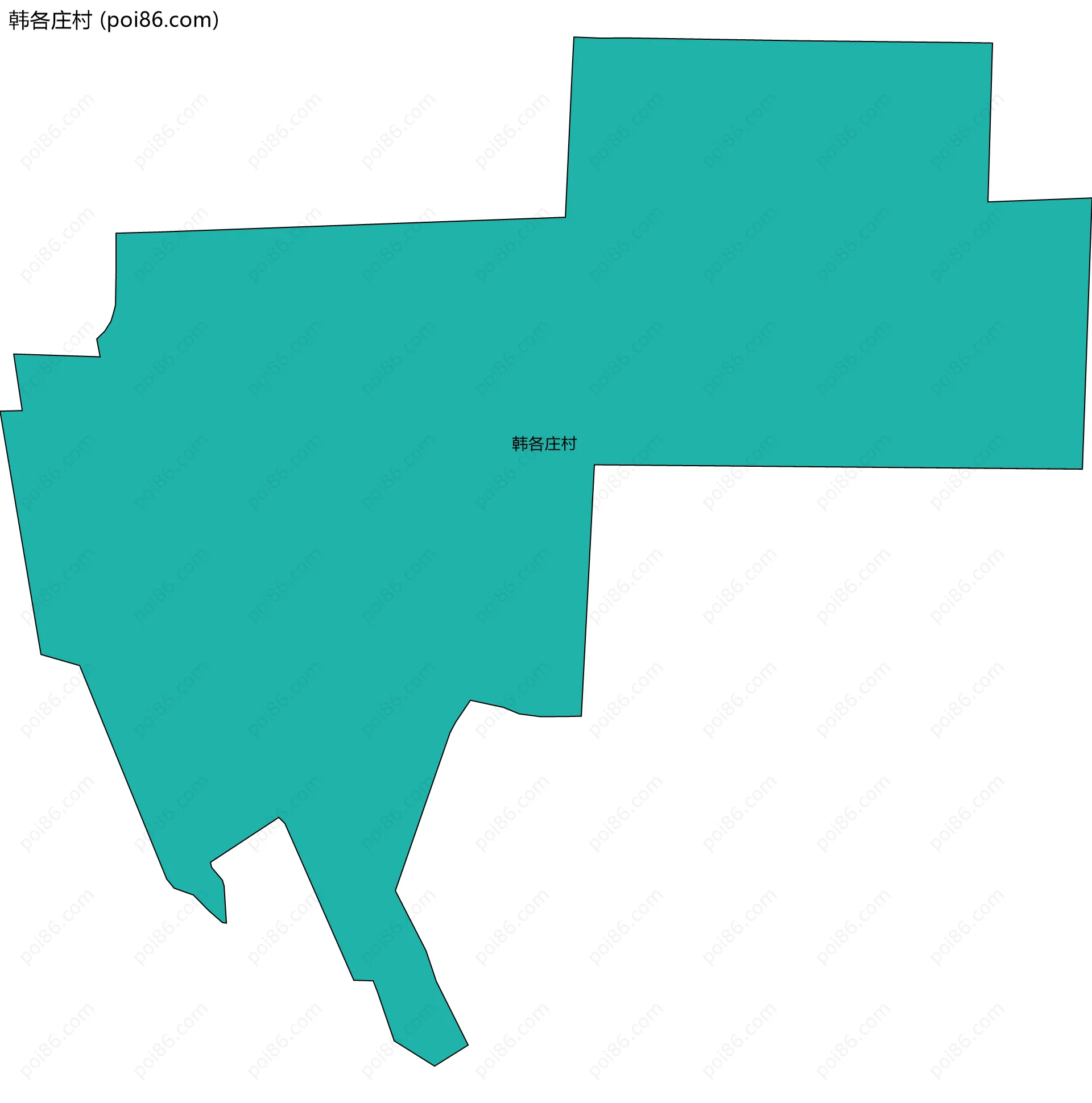 韩各庄村边界地图