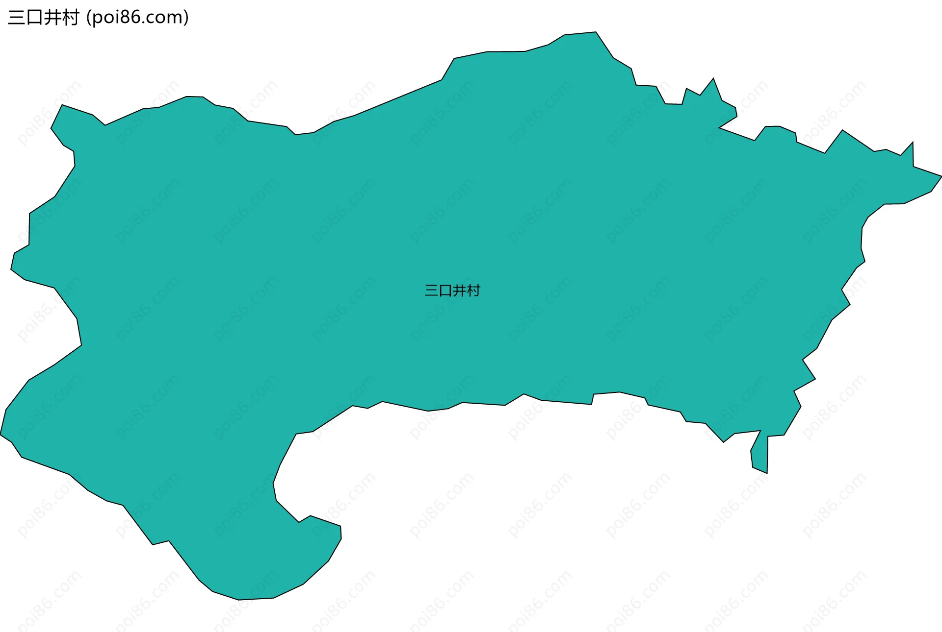 三口井村边界地图