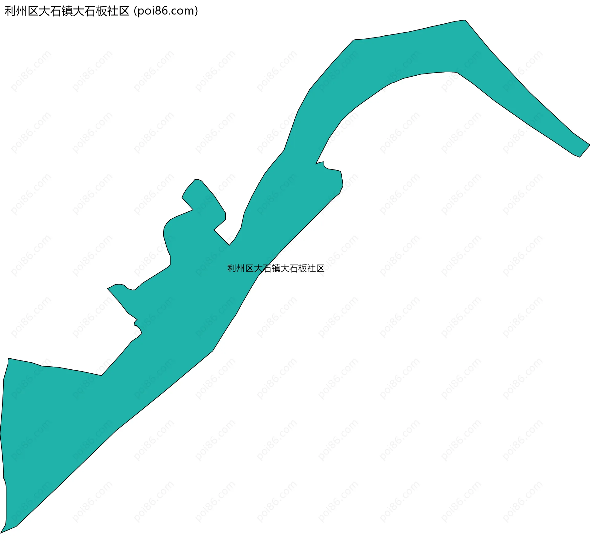 利州区大石镇大石板社区边界地图