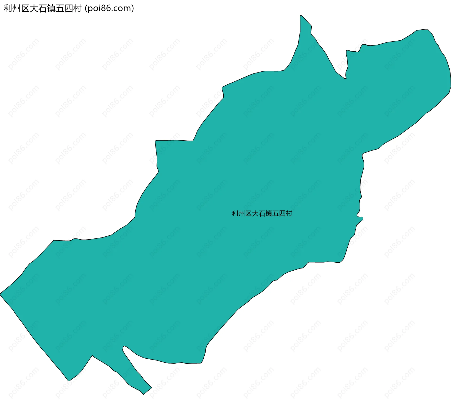 利州区大石镇五四村边界地图