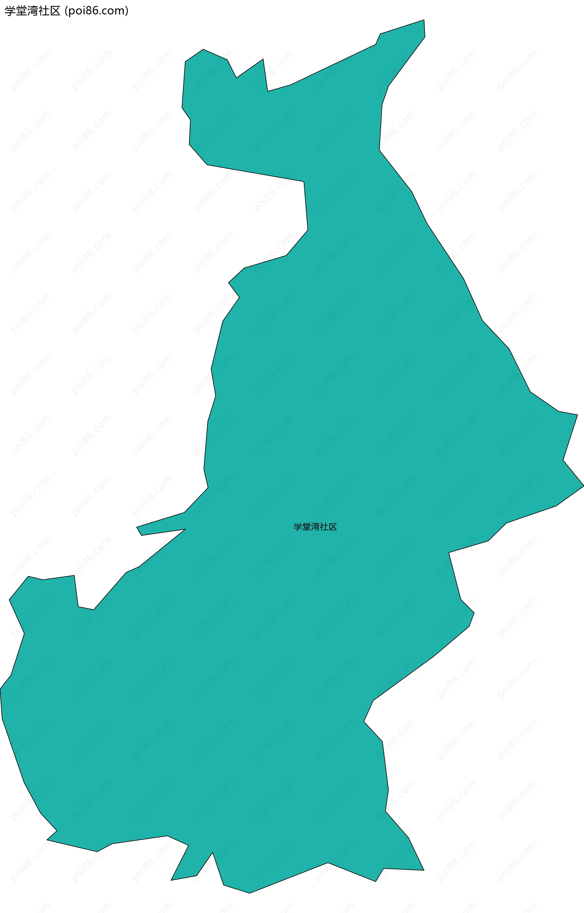 学堂湾社区边界地图