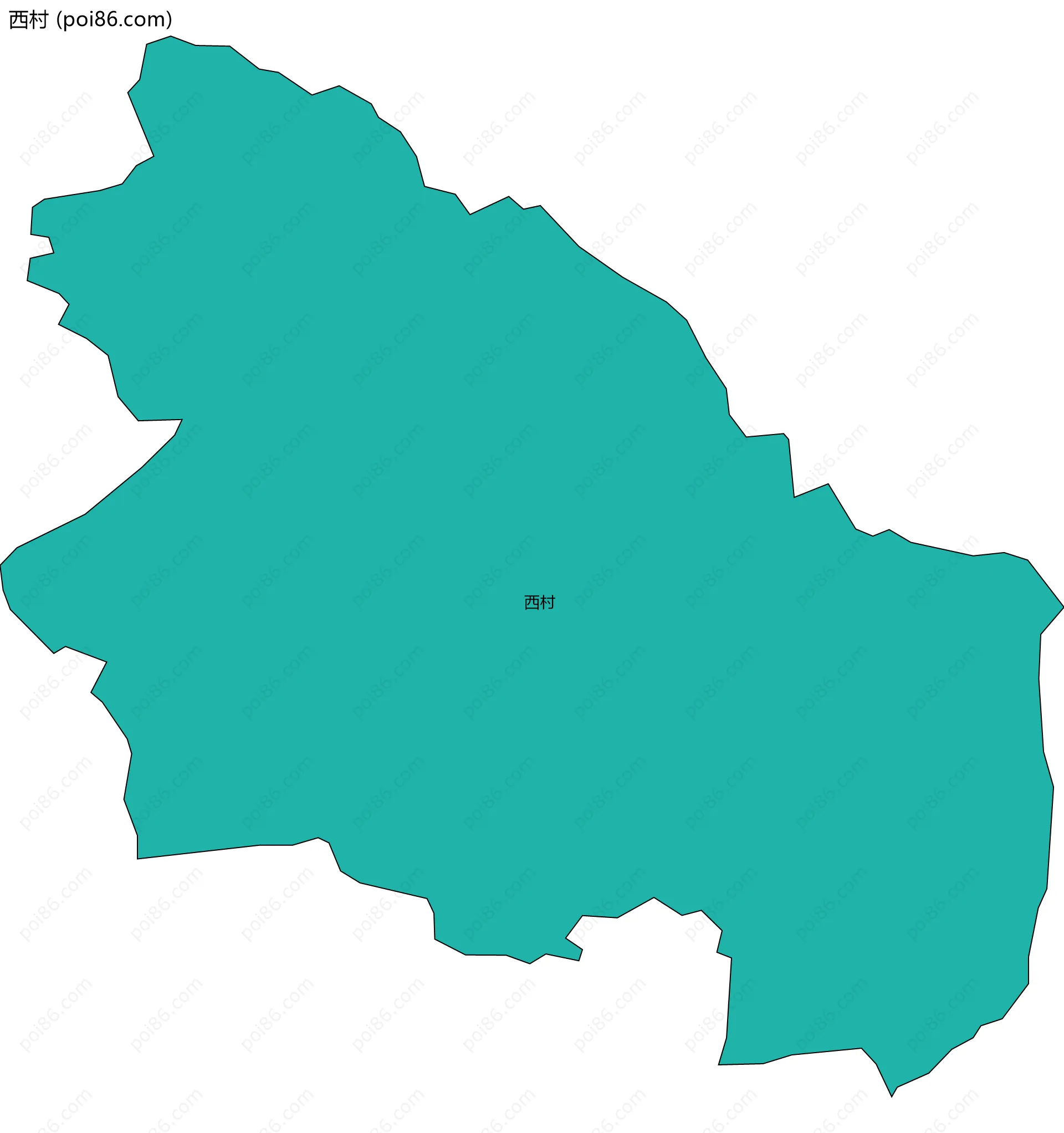 西村边界地图