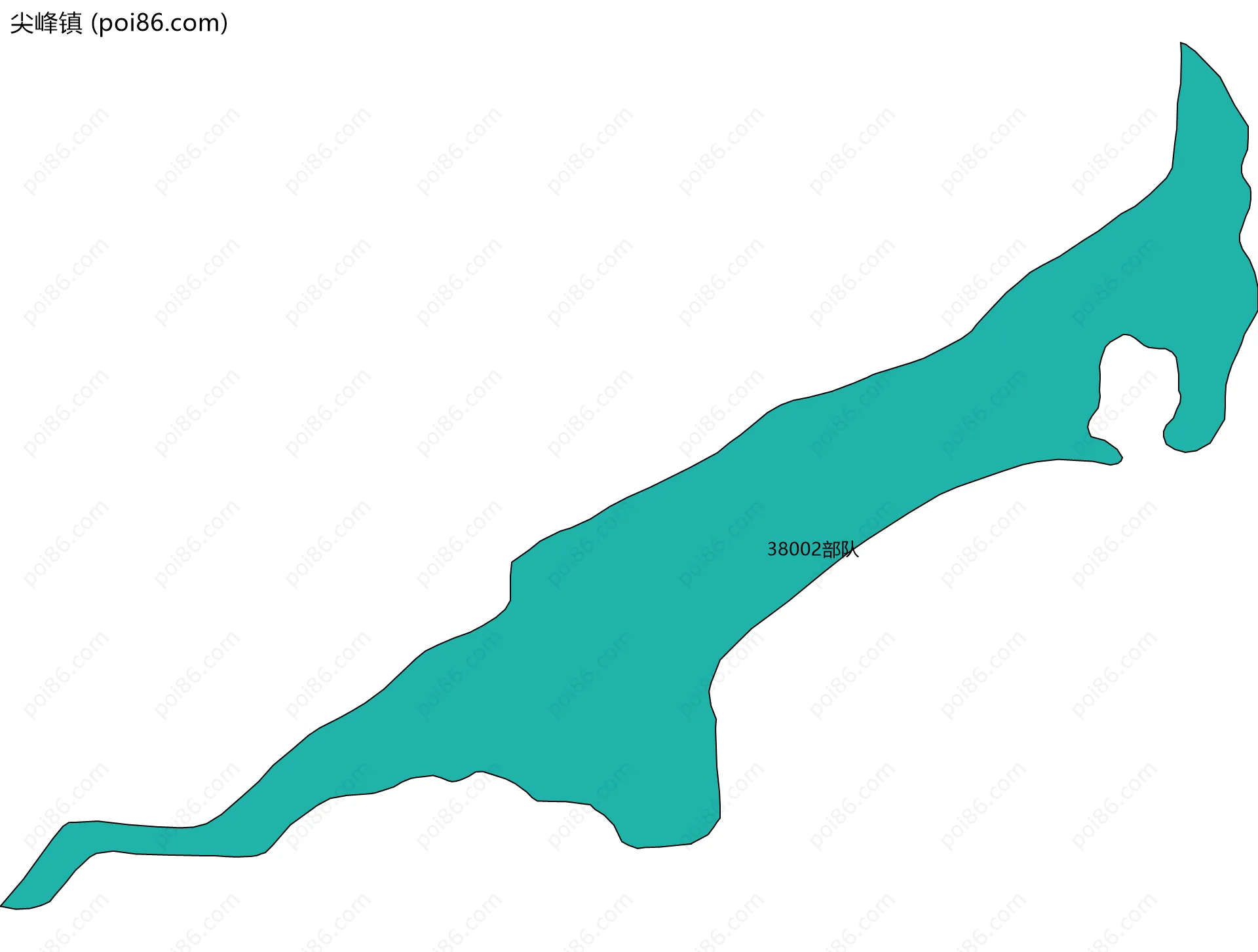 尖峰镇边界地图(五级行政区划)