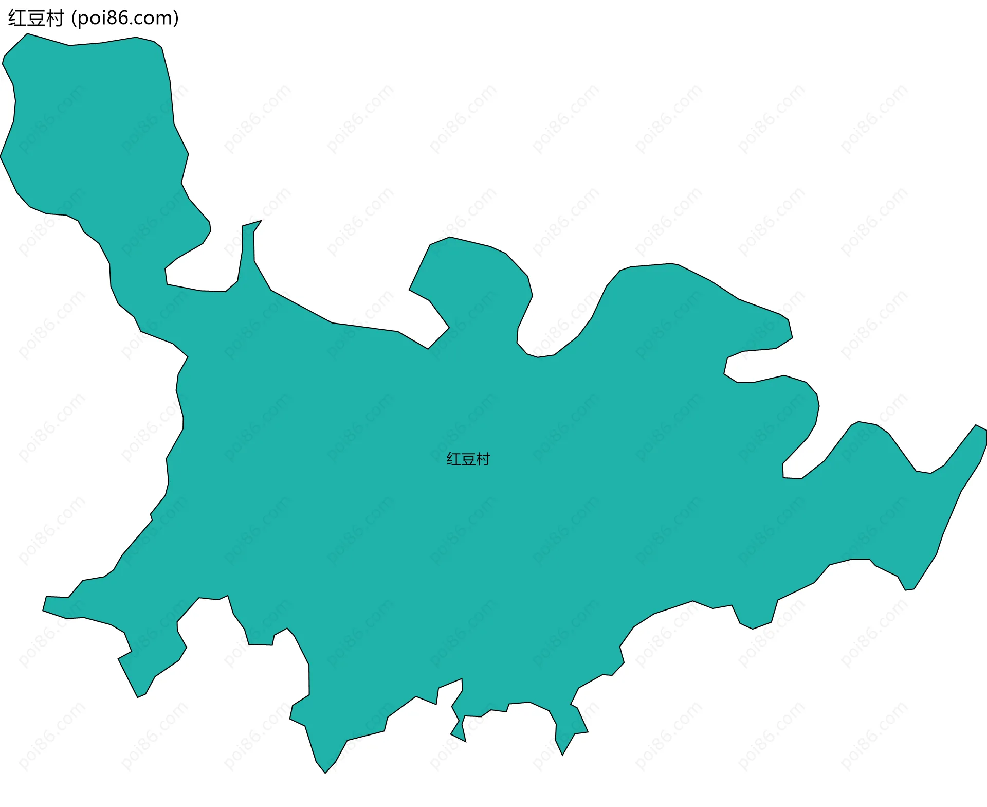 红豆村边界地图