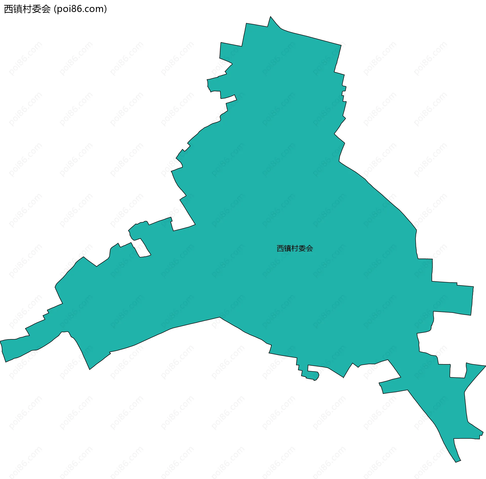 西镇村委会边界地图