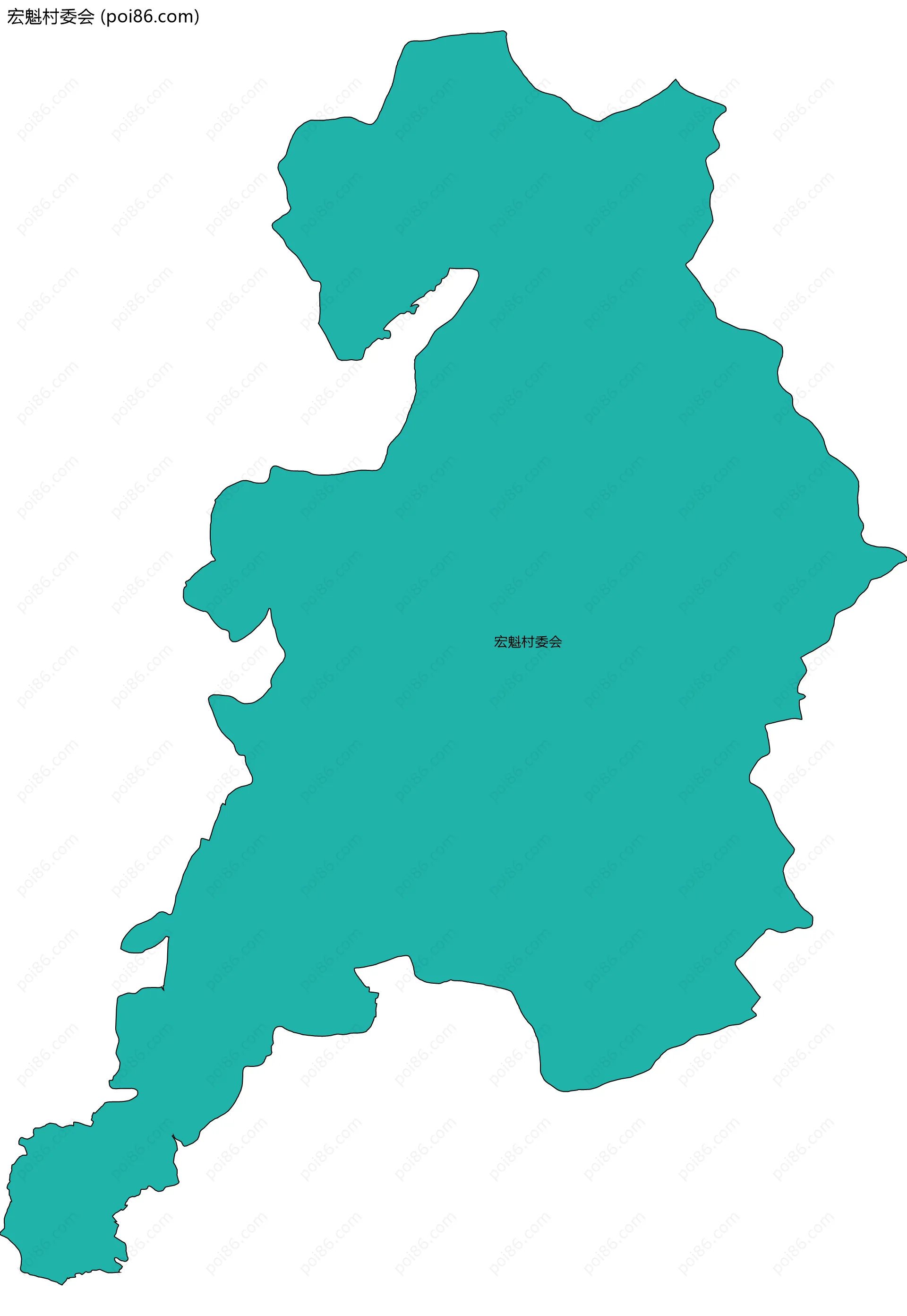 宏魁村委会边界地图