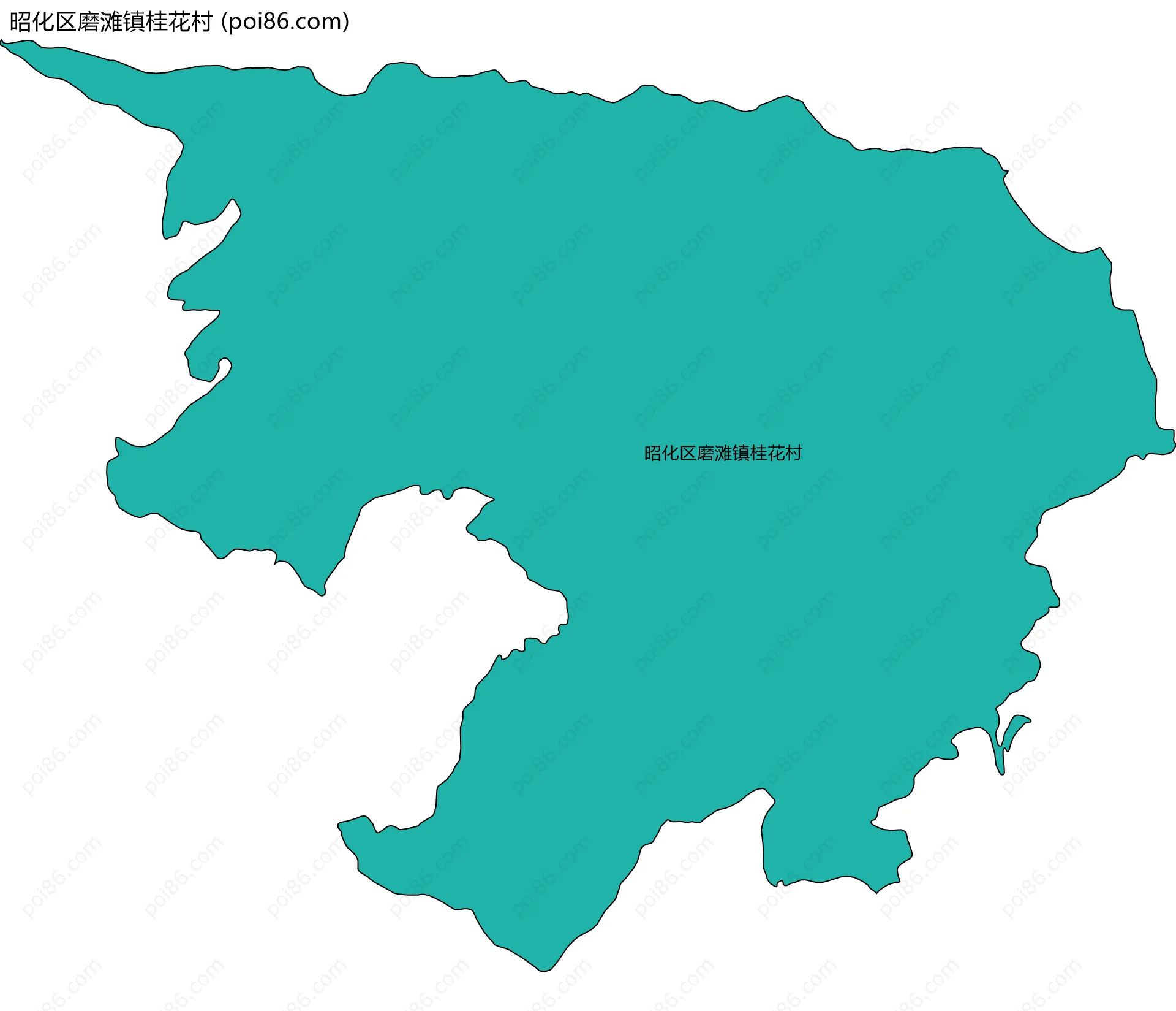 昭化区磨滩镇桂花村边界地图