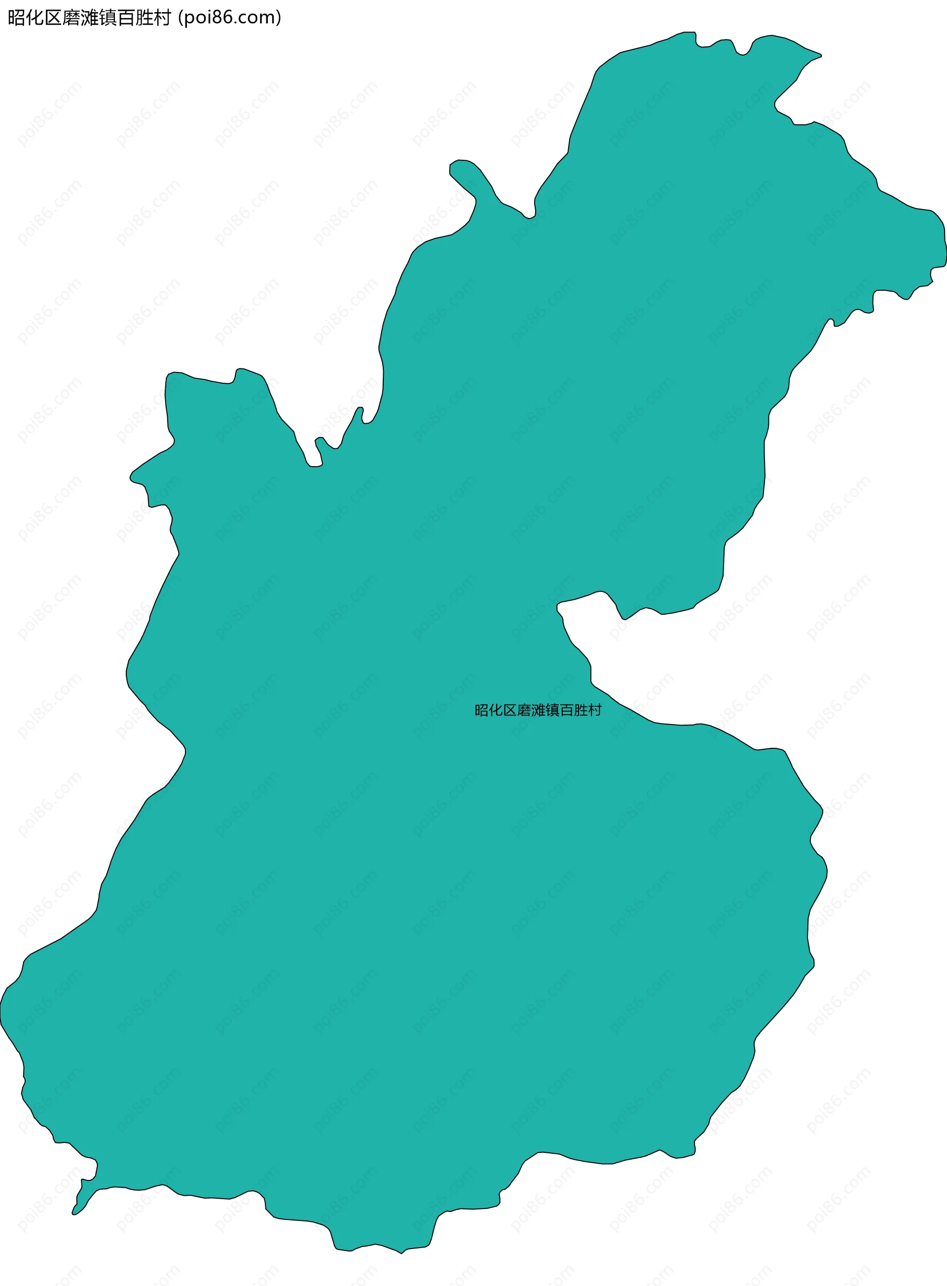 昭化区磨滩镇百胜村边界地图