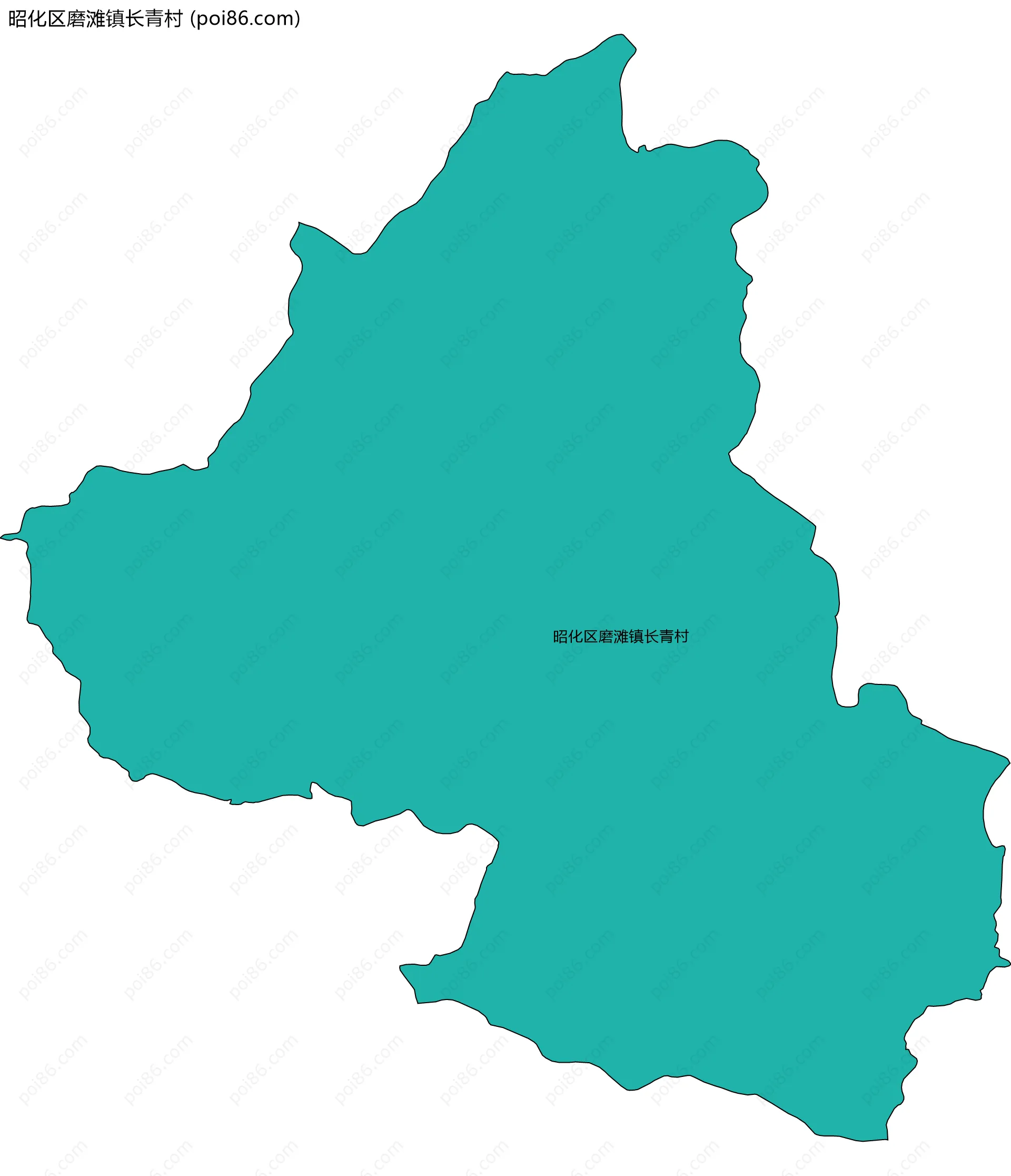 昭化区磨滩镇长青村边界地图