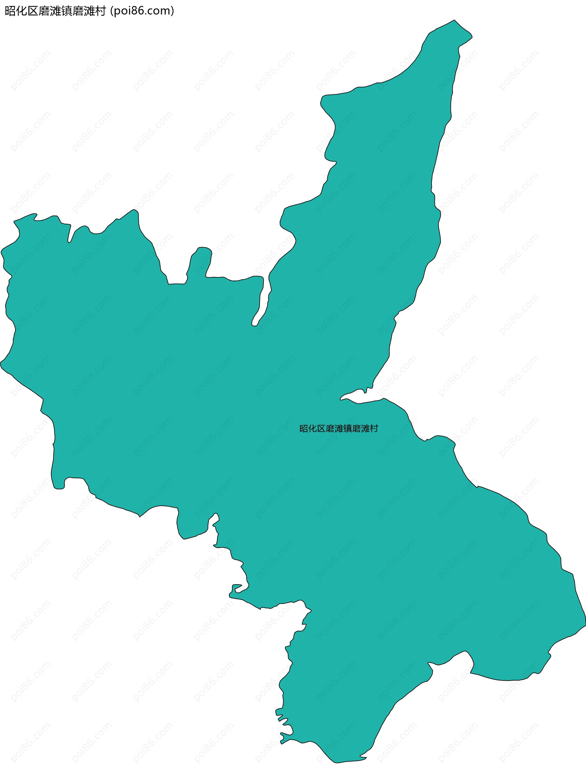 昭化区磨滩镇磨滩村边界地图