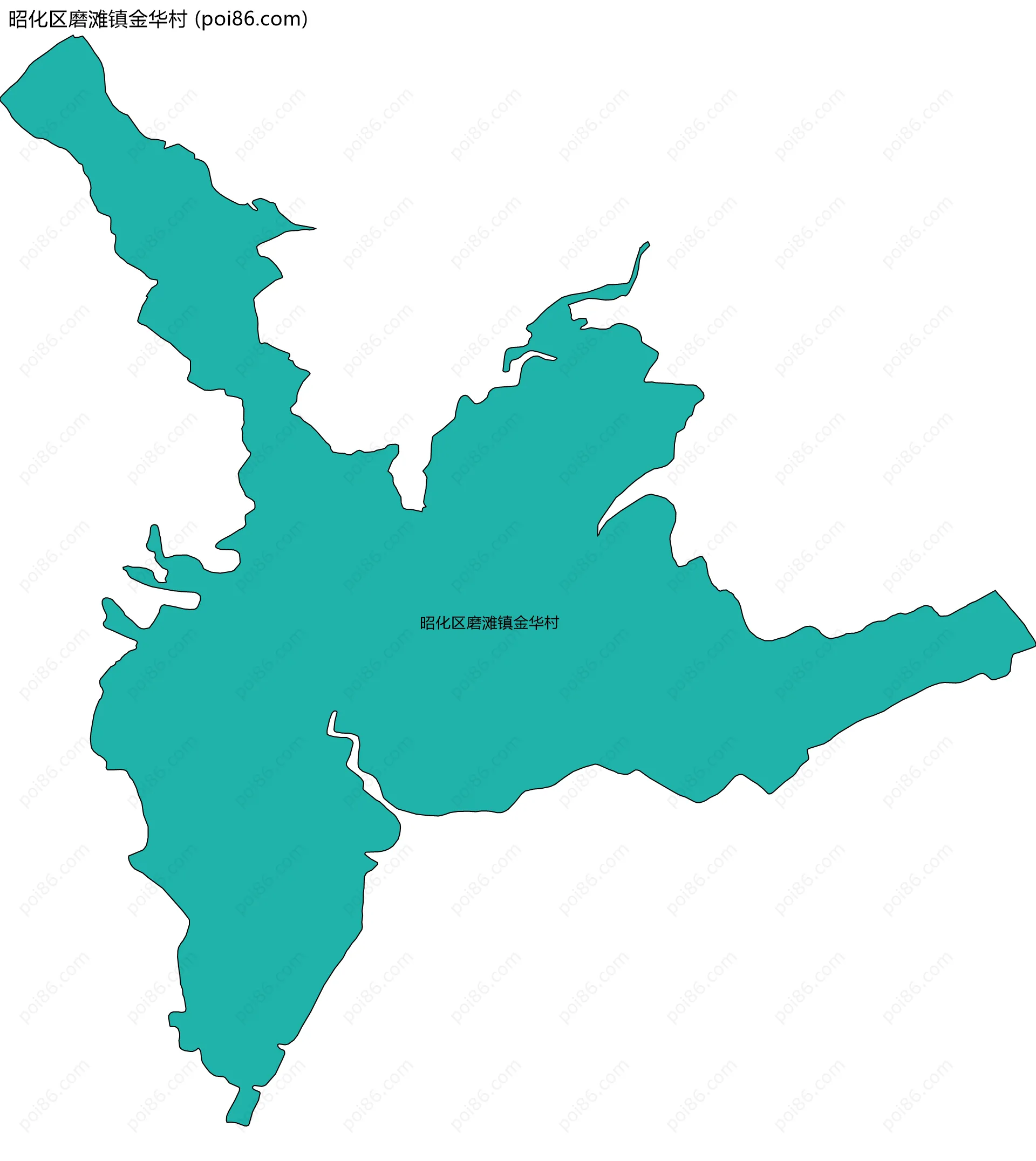 昭化区磨滩镇金华村边界地图