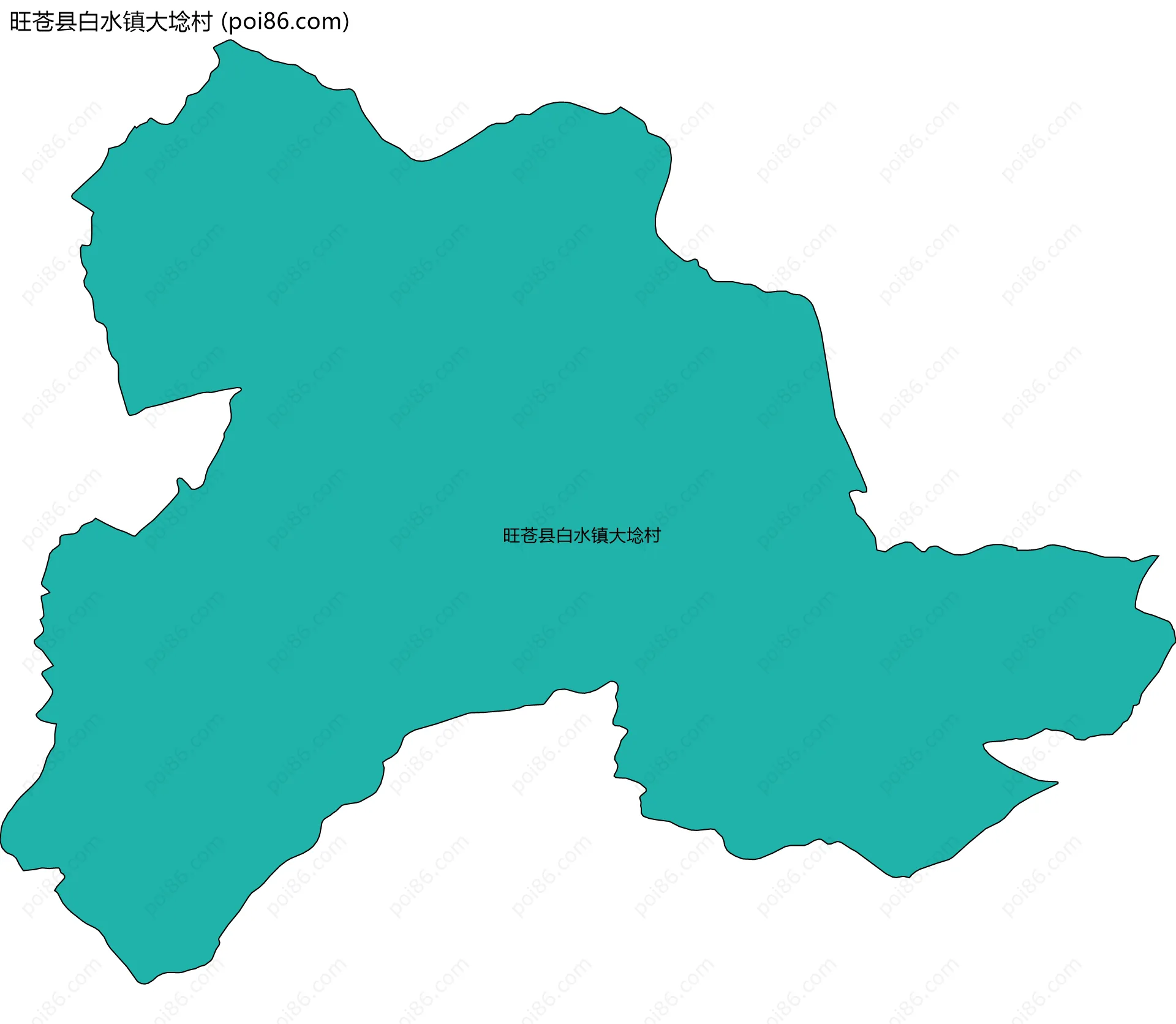 旺苍县白水镇大埝村边界地图