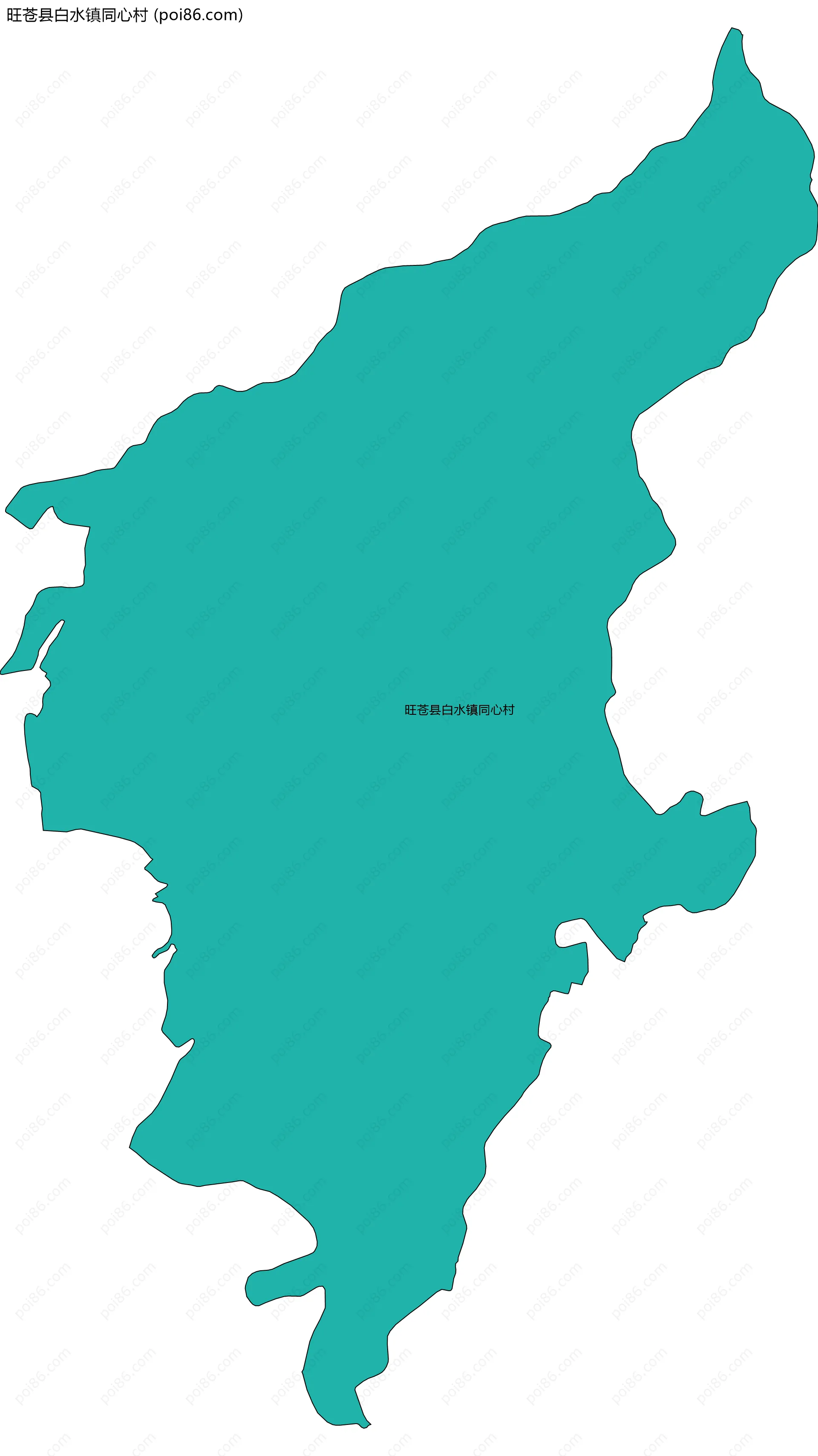 旺苍县白水镇同心村边界地图