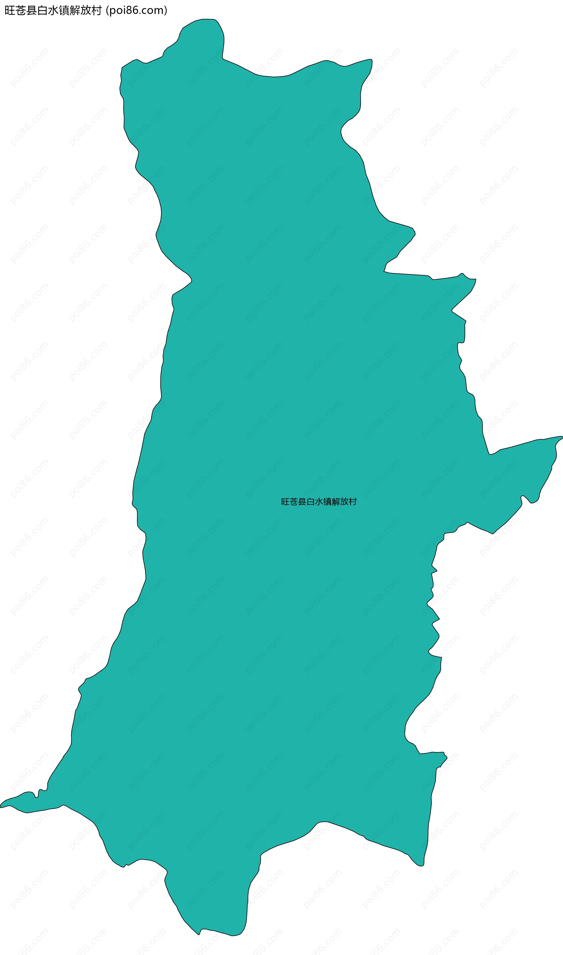 旺苍县白水镇解放村边界地图