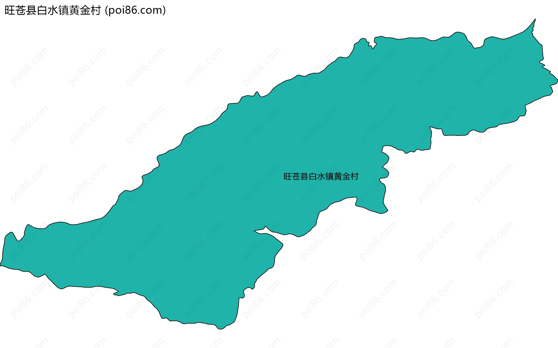 旺苍县白水镇黄金村边界地图