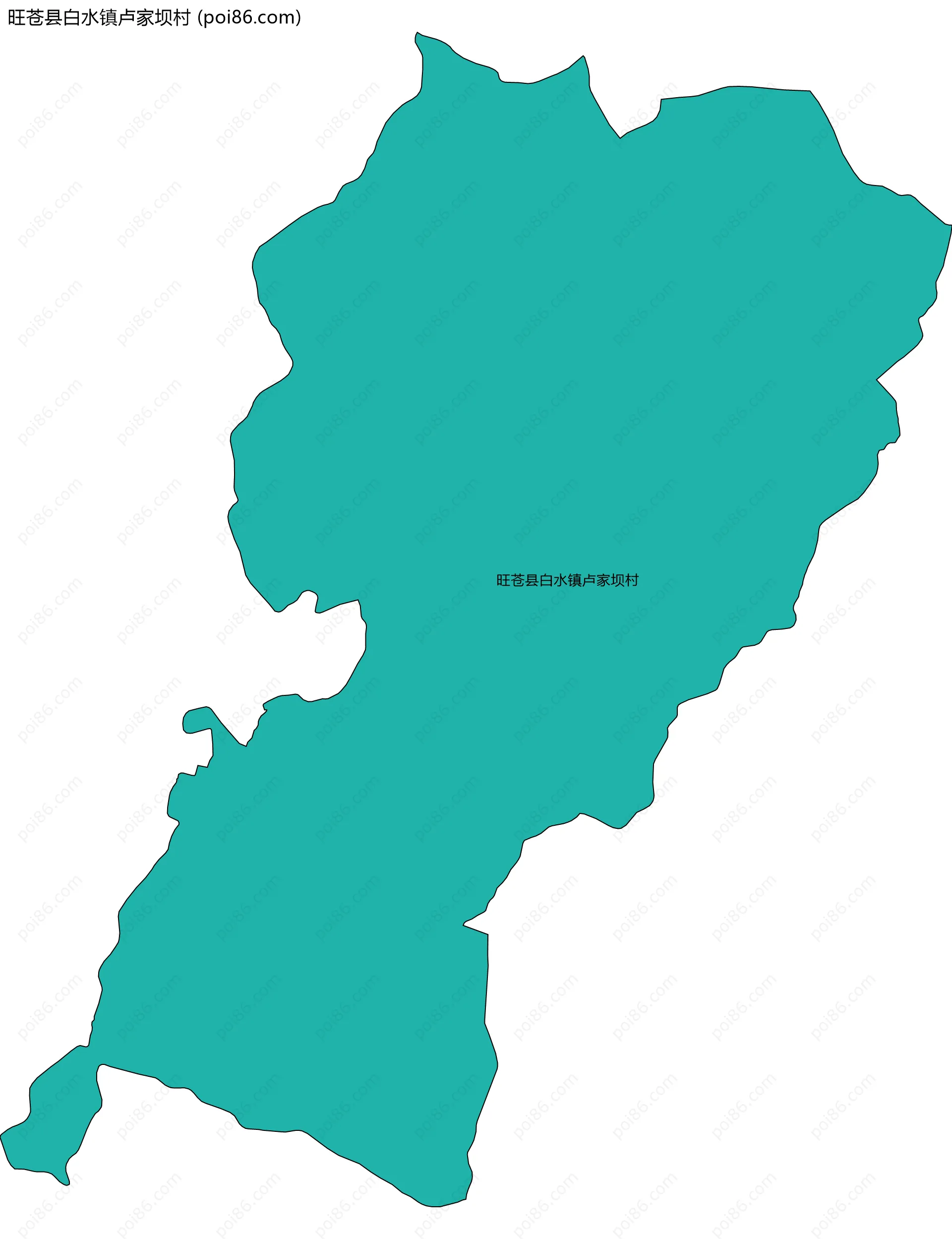 旺苍县白水镇卢家坝村边界地图