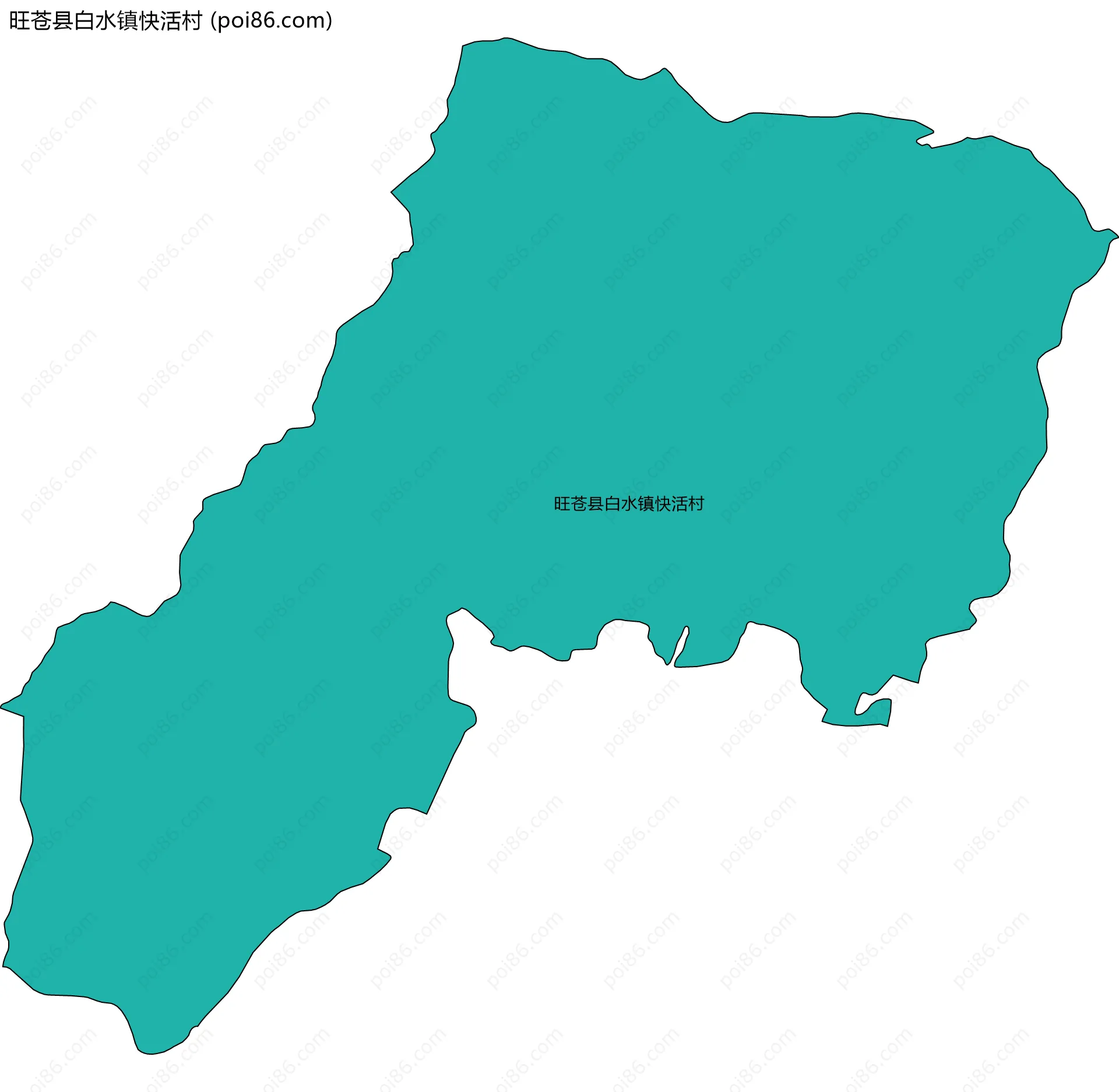 旺苍县白水镇快活村边界地图