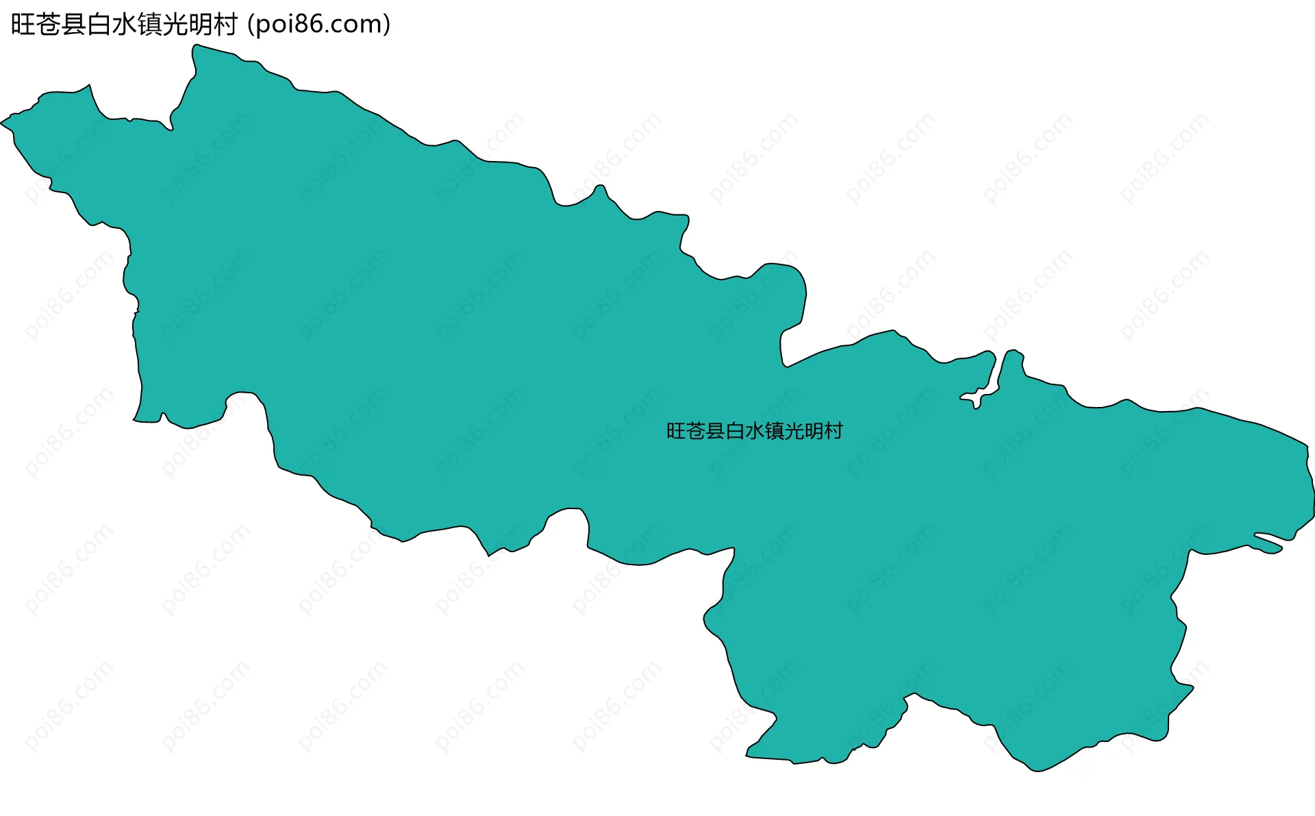 旺苍县白水镇光明村边界地图