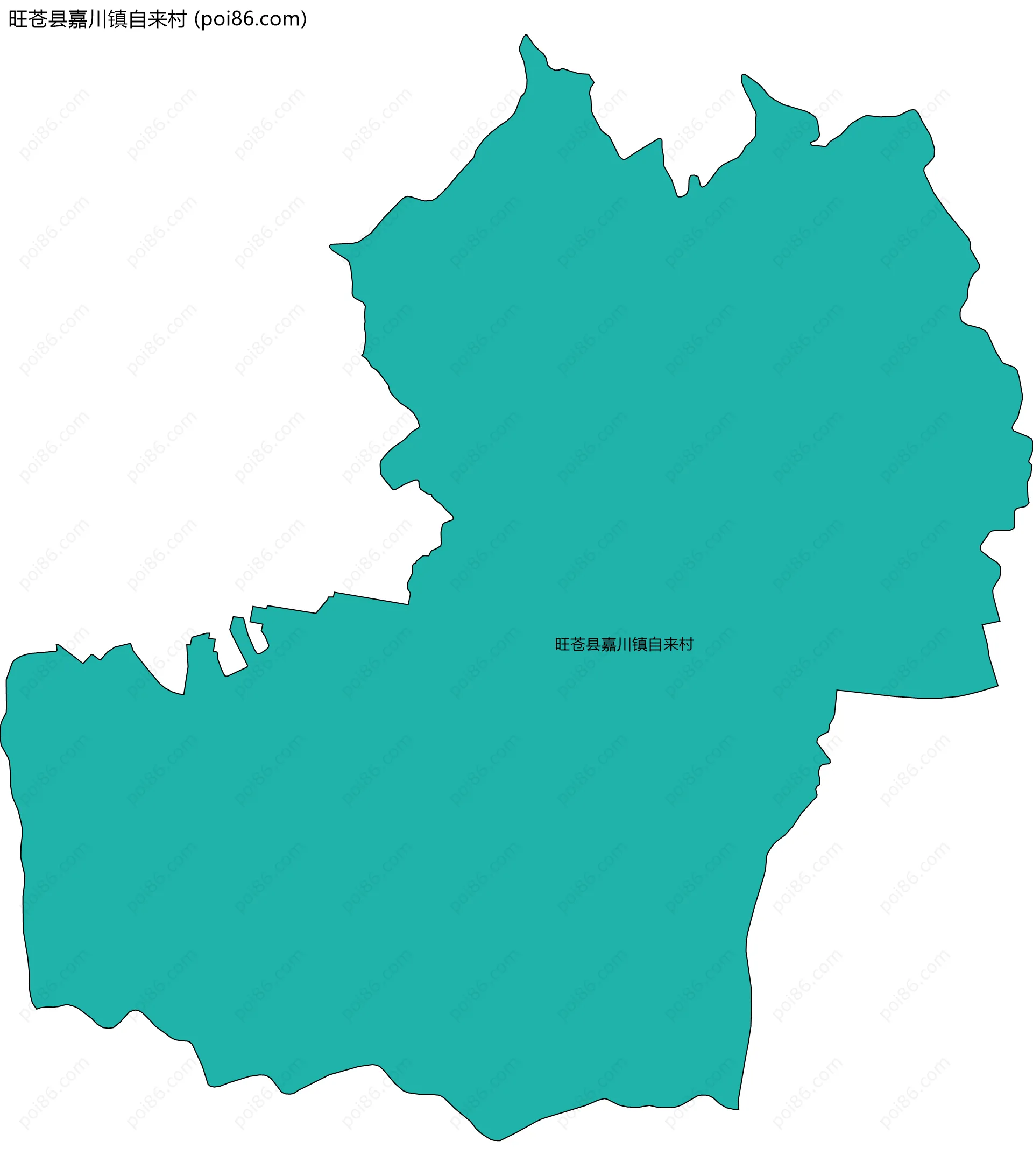 旺苍县嘉川镇自来村边界地图