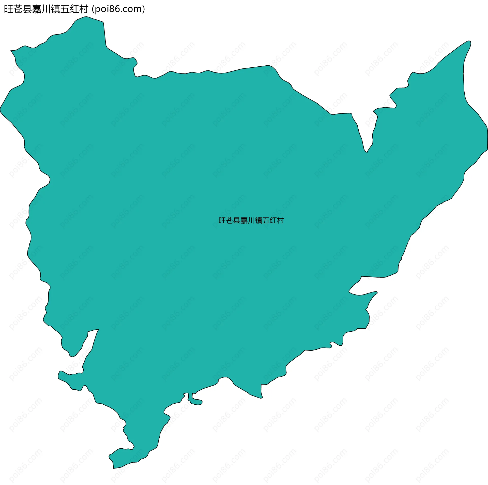 旺苍县嘉川镇五红村边界地图