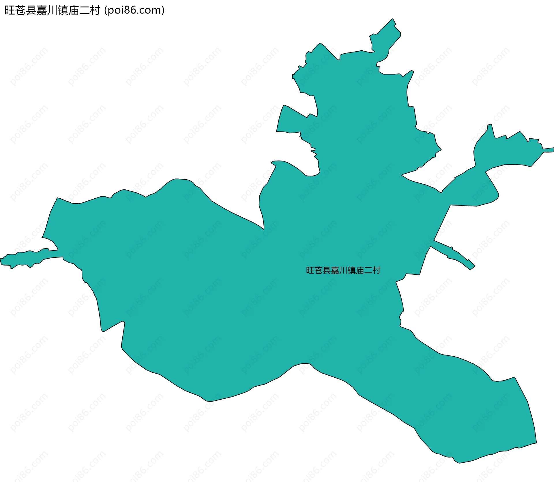 旺苍县嘉川镇庙二村边界地图