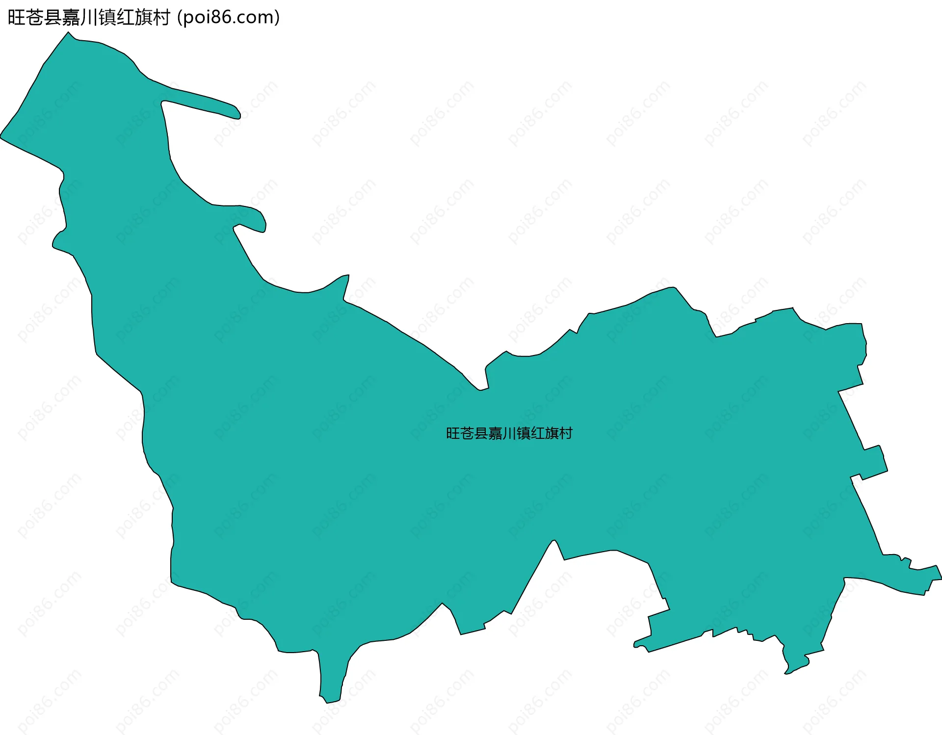旺苍县嘉川镇红旗村边界地图
