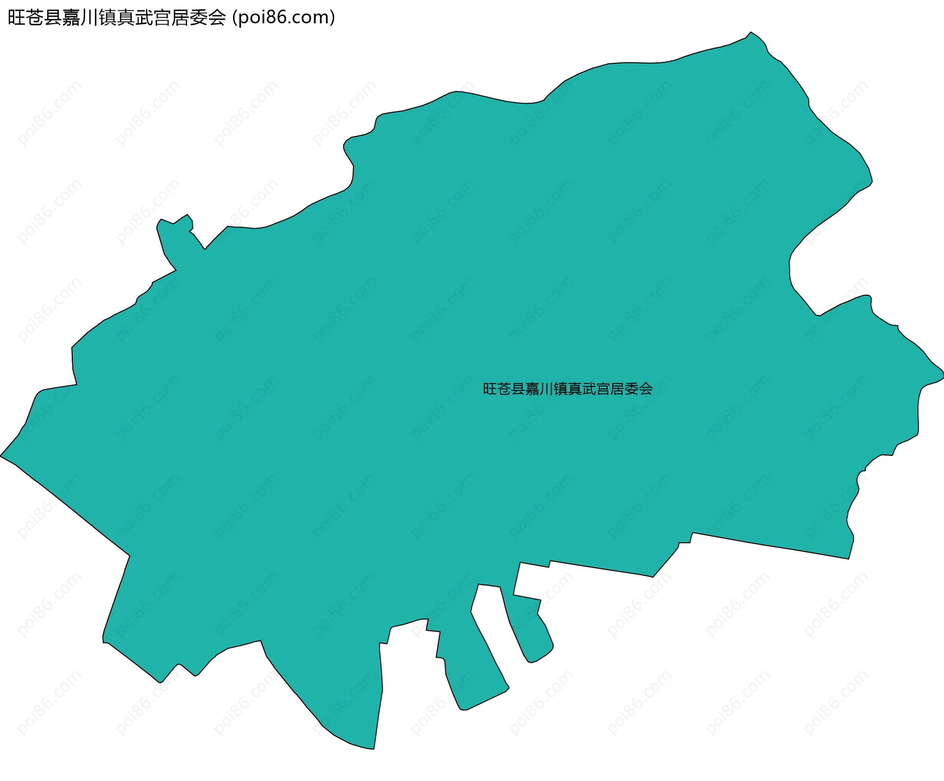 旺苍县嘉川镇真武宫居委会边界地图