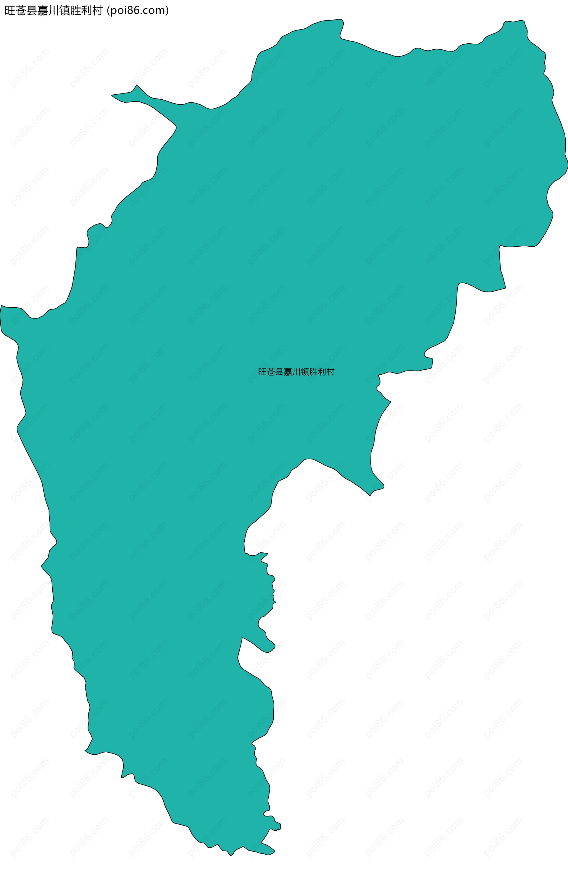 旺苍县嘉川镇胜利村边界地图