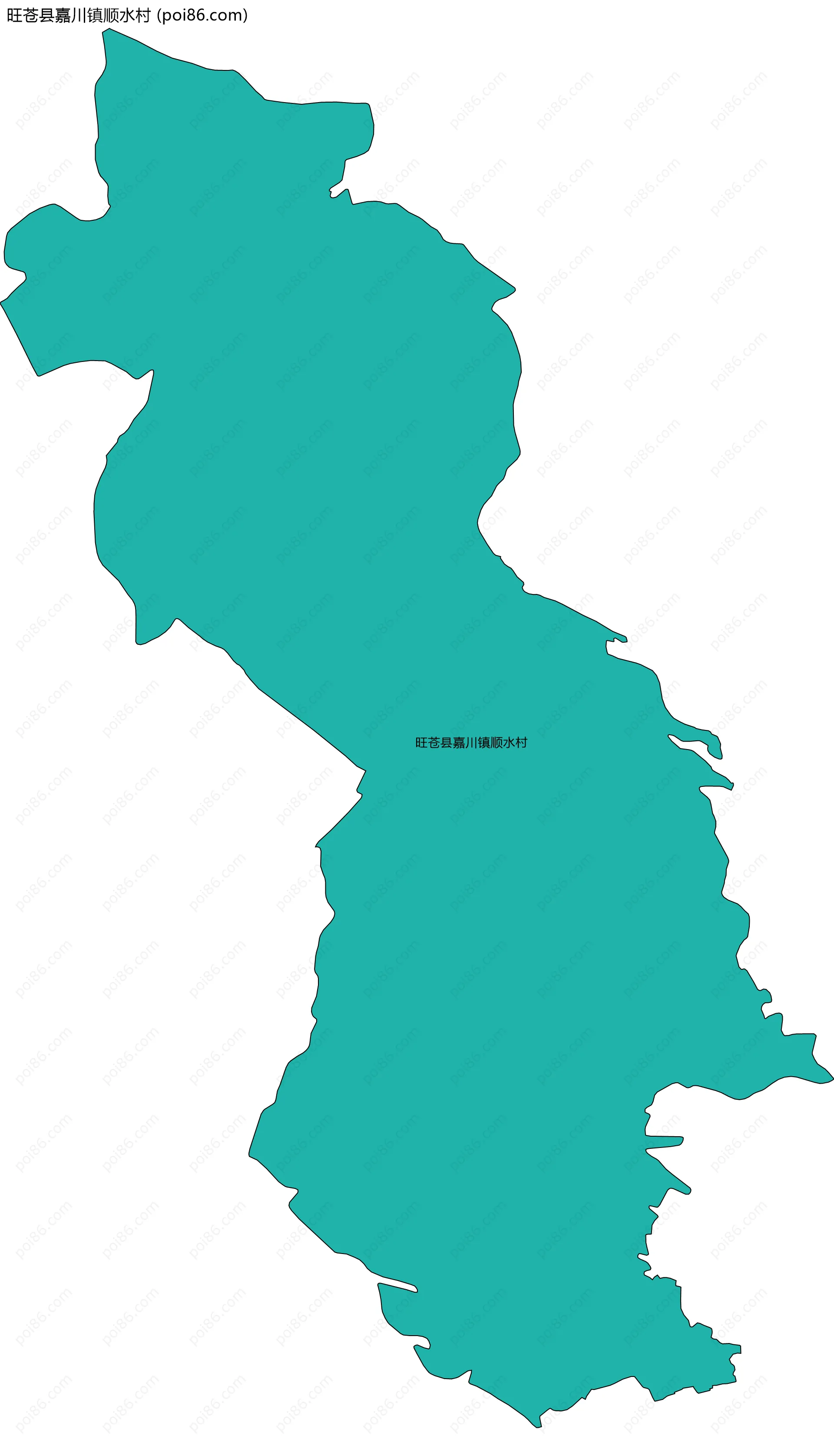旺苍县嘉川镇顺水村边界地图