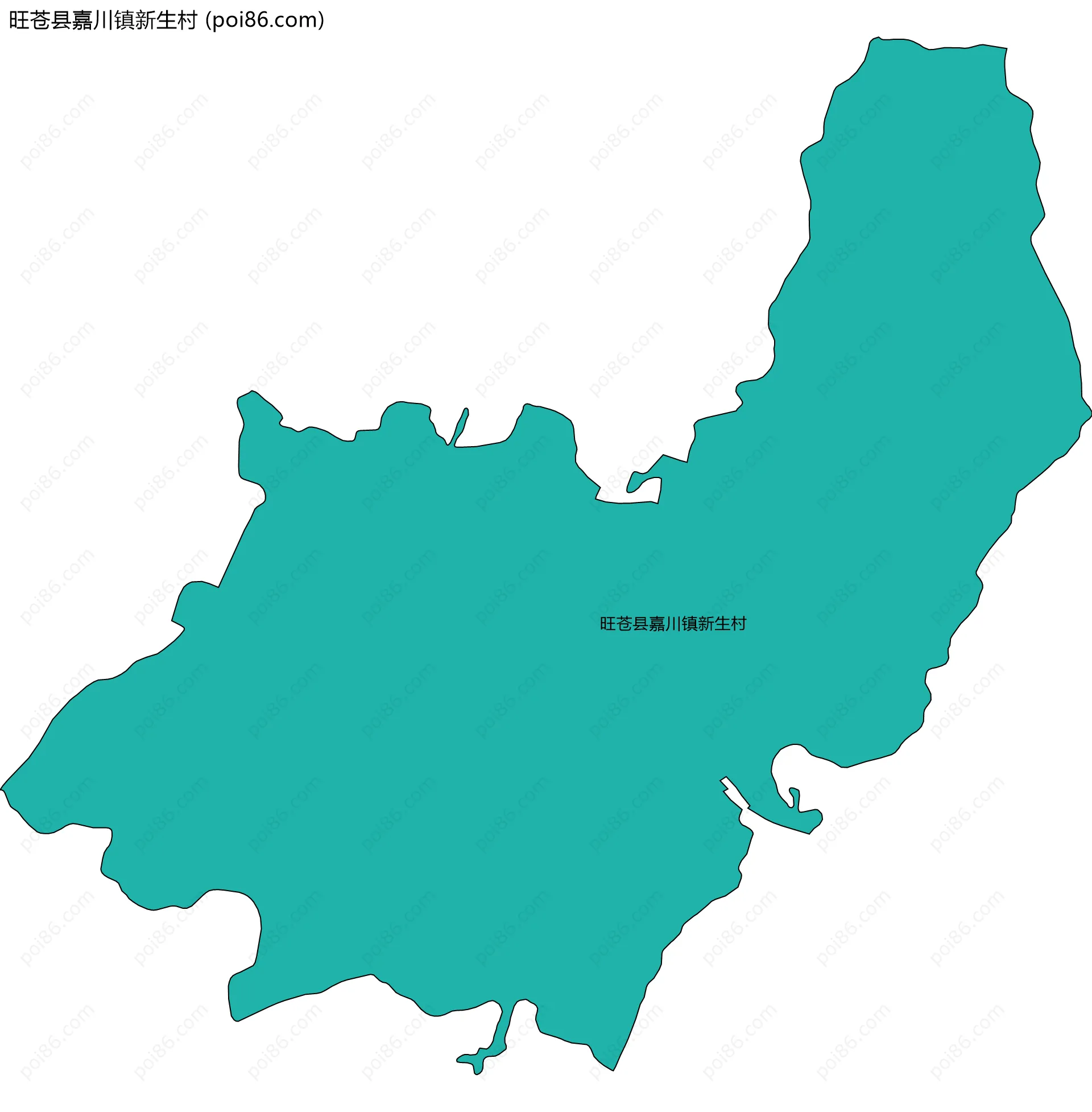 旺苍县嘉川镇新生村边界地图