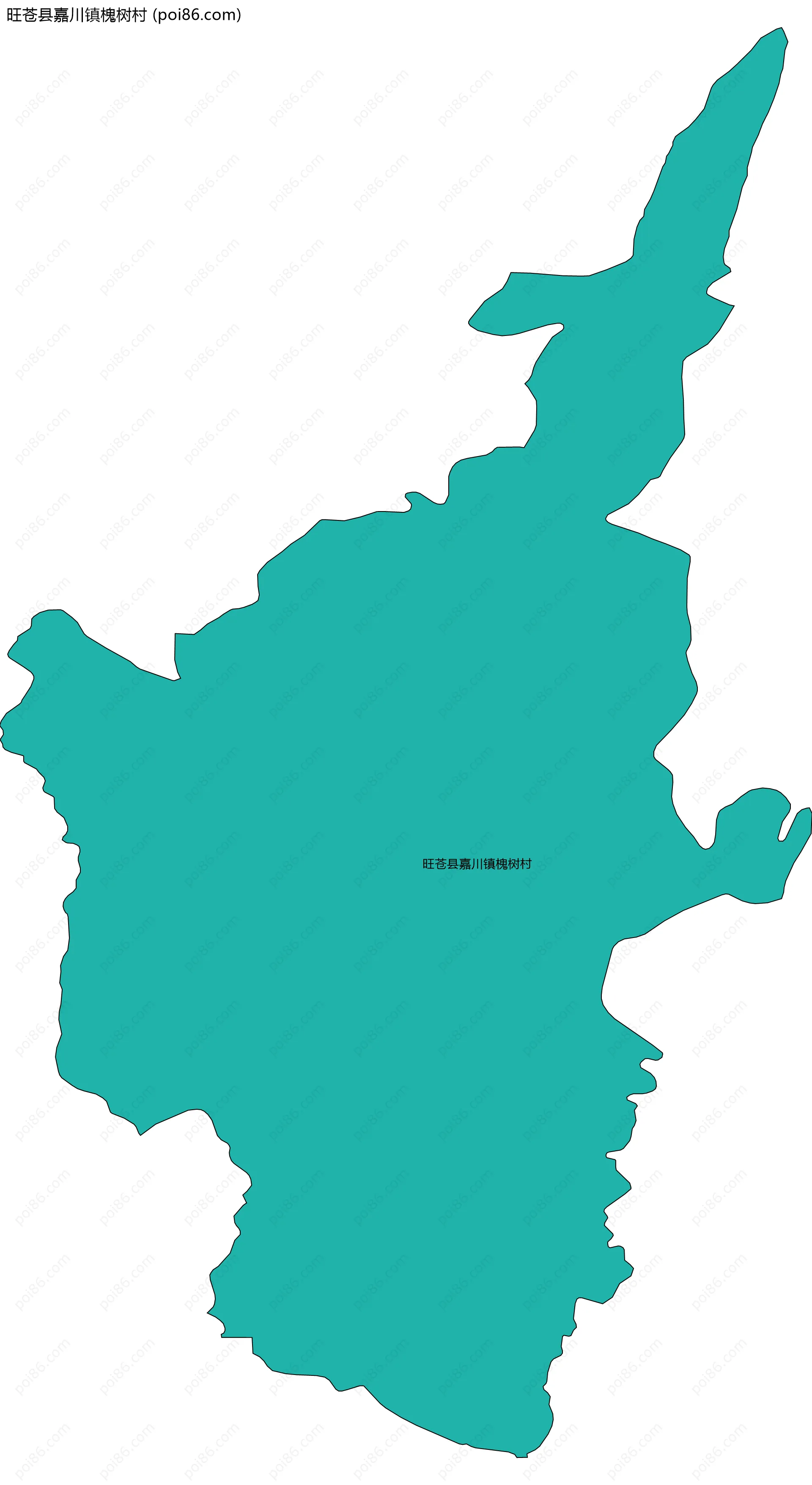 旺苍县嘉川镇槐树村边界地图