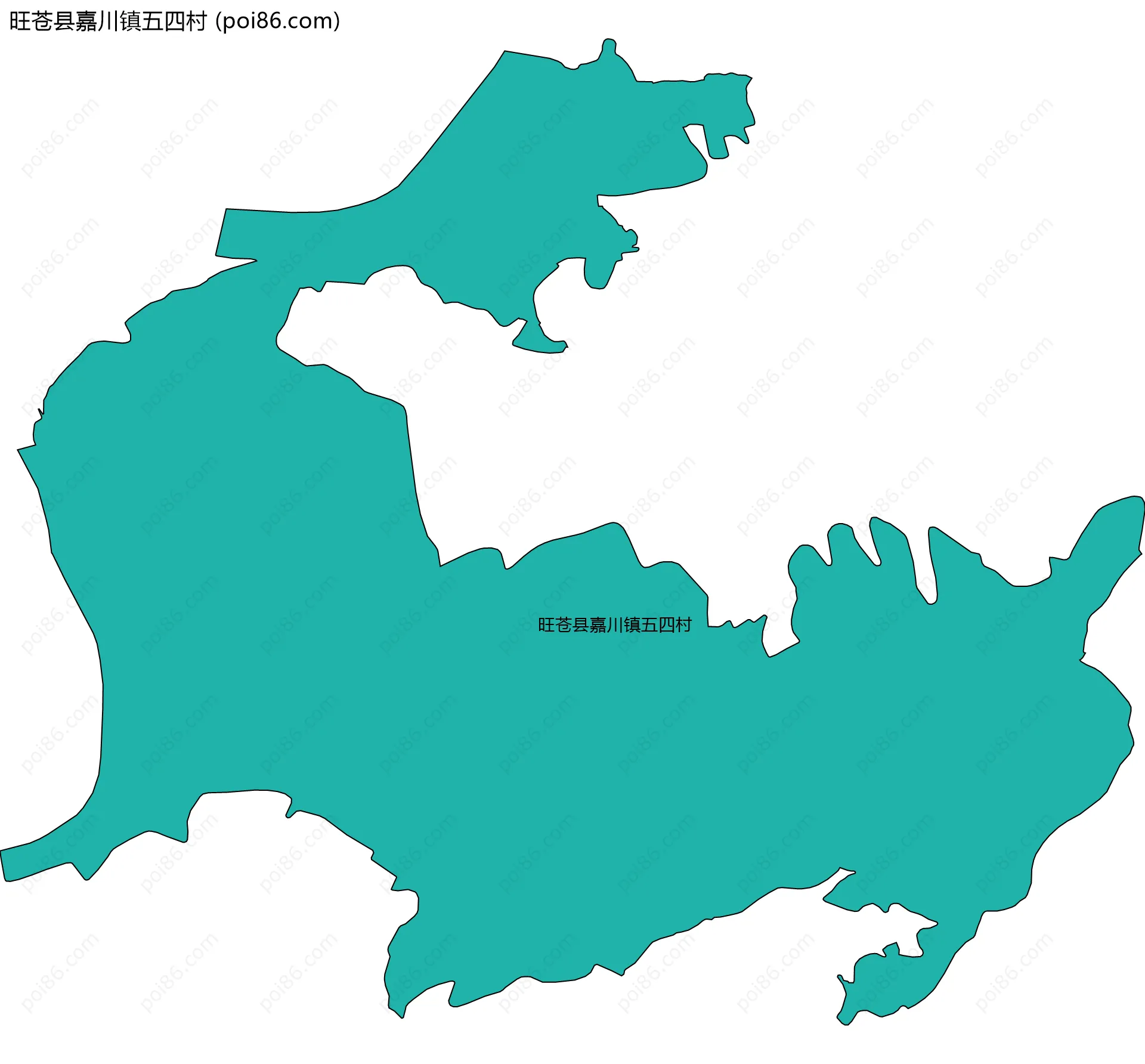 旺苍县嘉川镇五四村边界地图