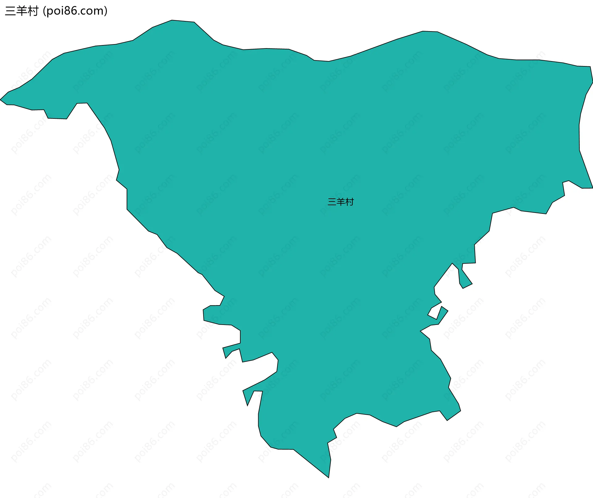 三羊村边界地图