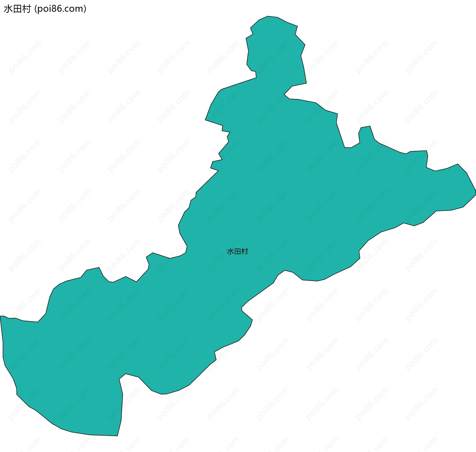 水田村边界地图