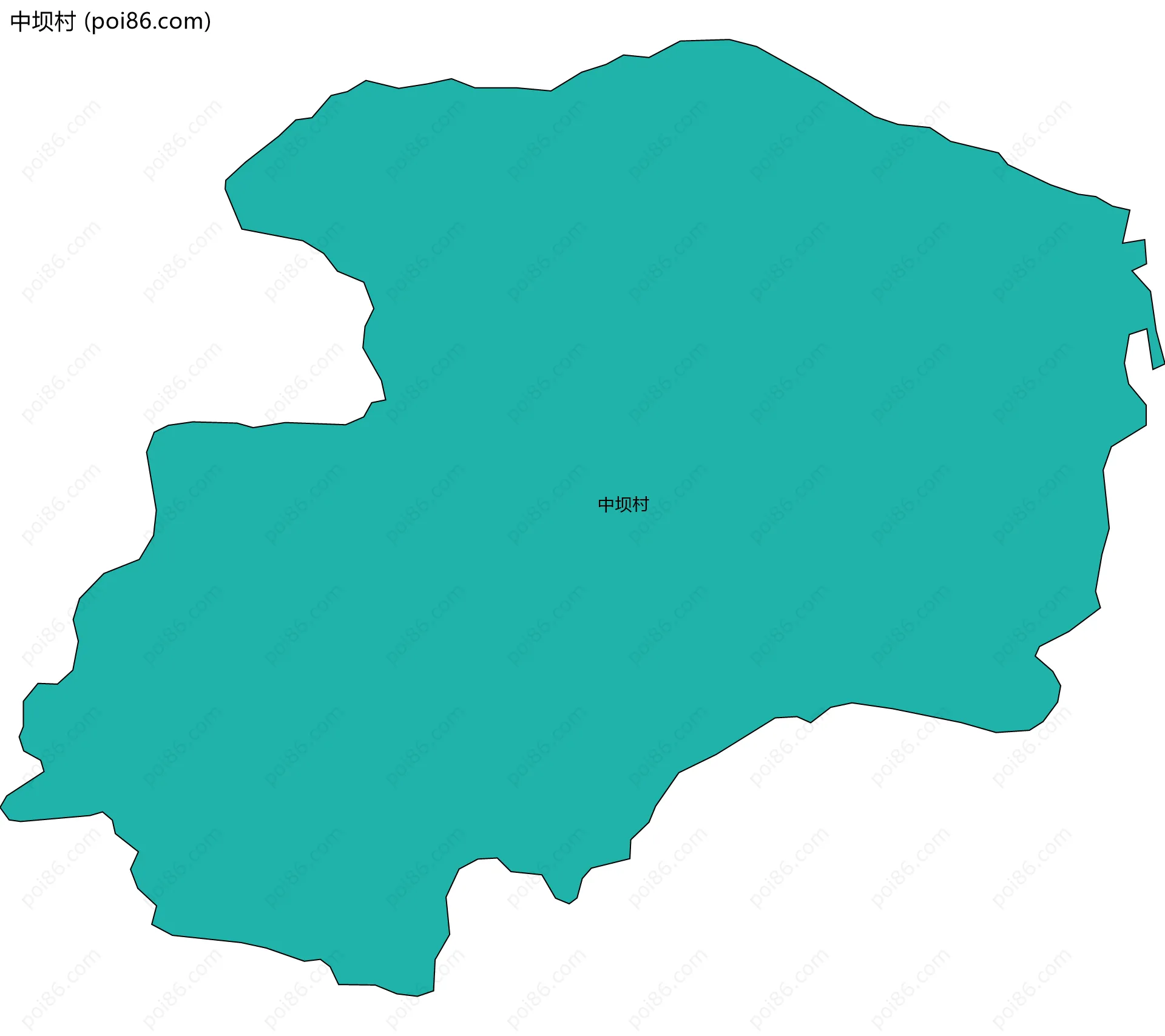 中坝村边界地图