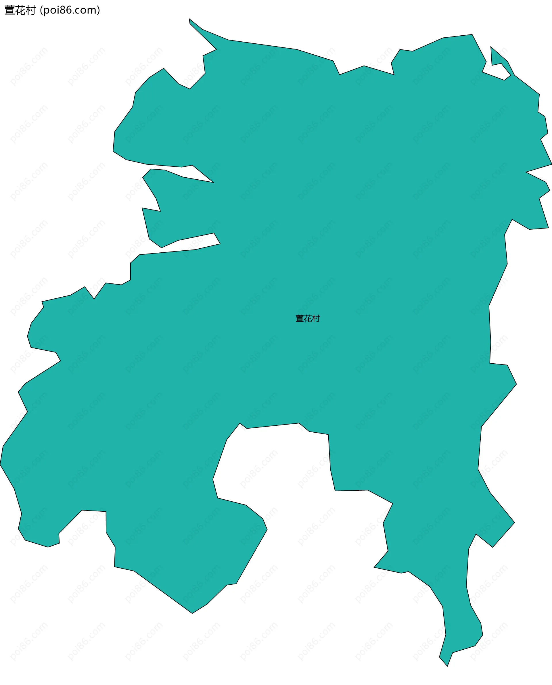 萱花村边界地图