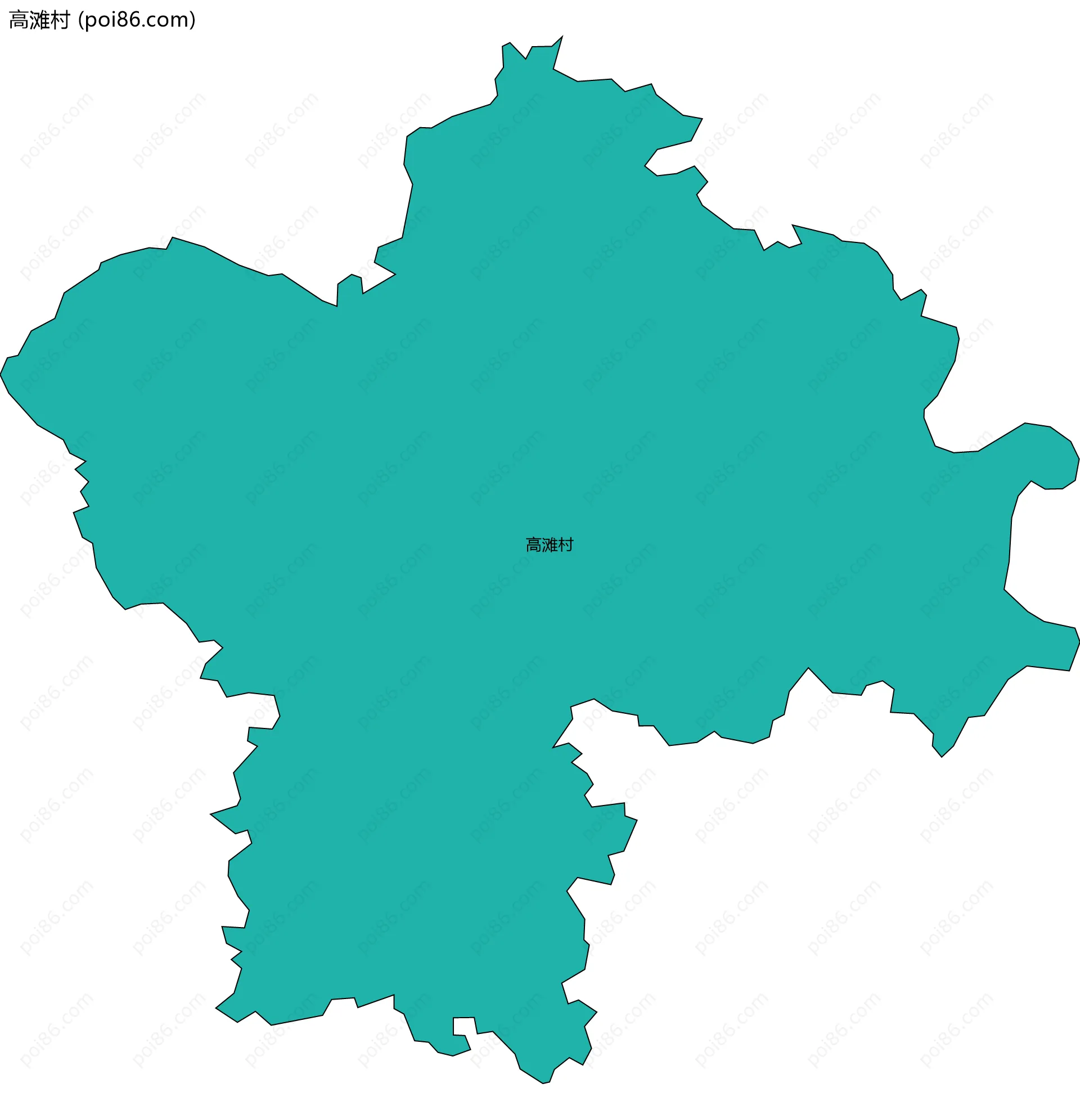 高滩村边界地图