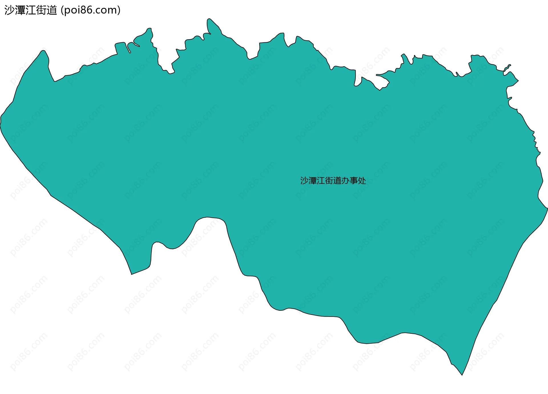 沙潭江街道边界地图(五级行政区划)