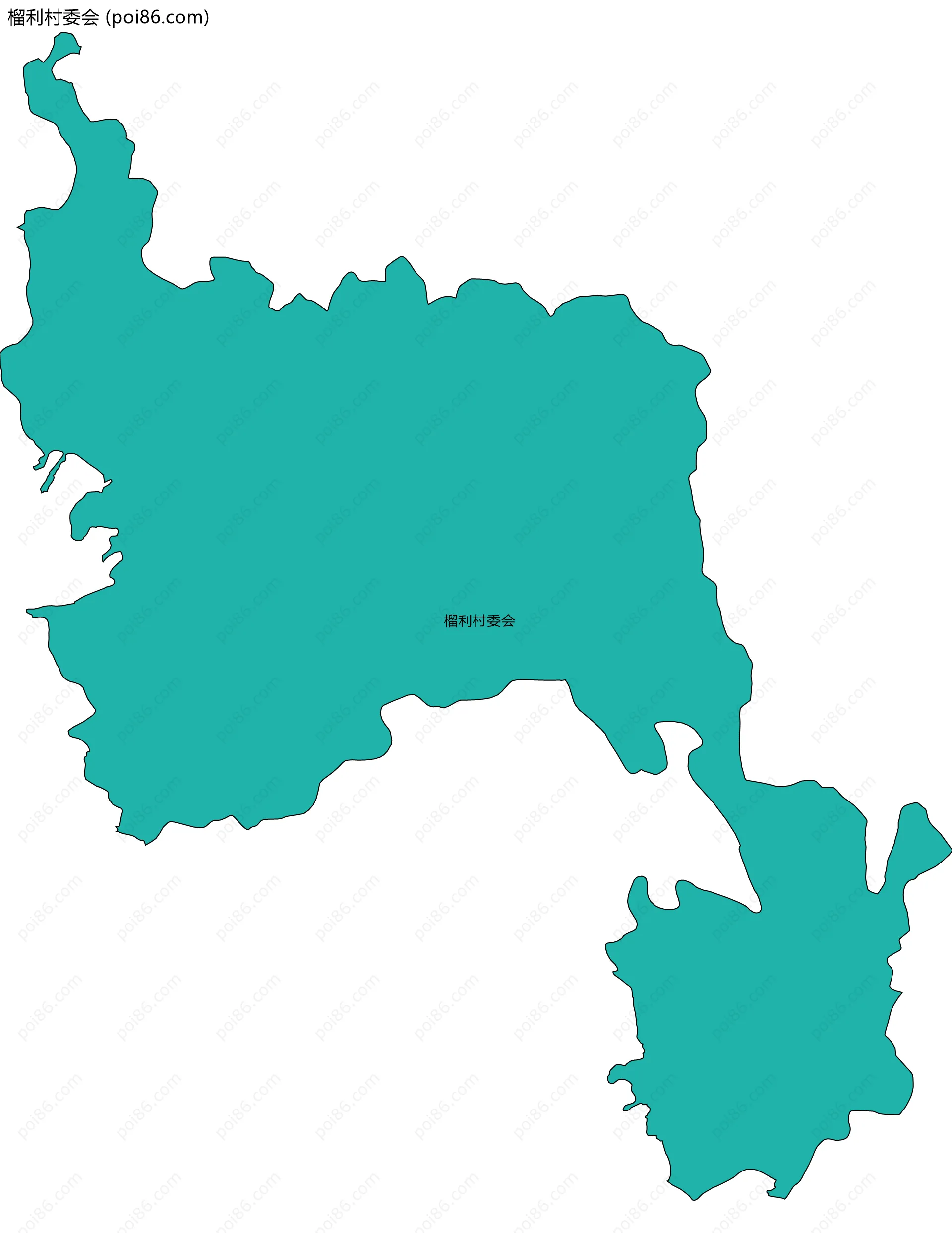 榴利村委会边界地图