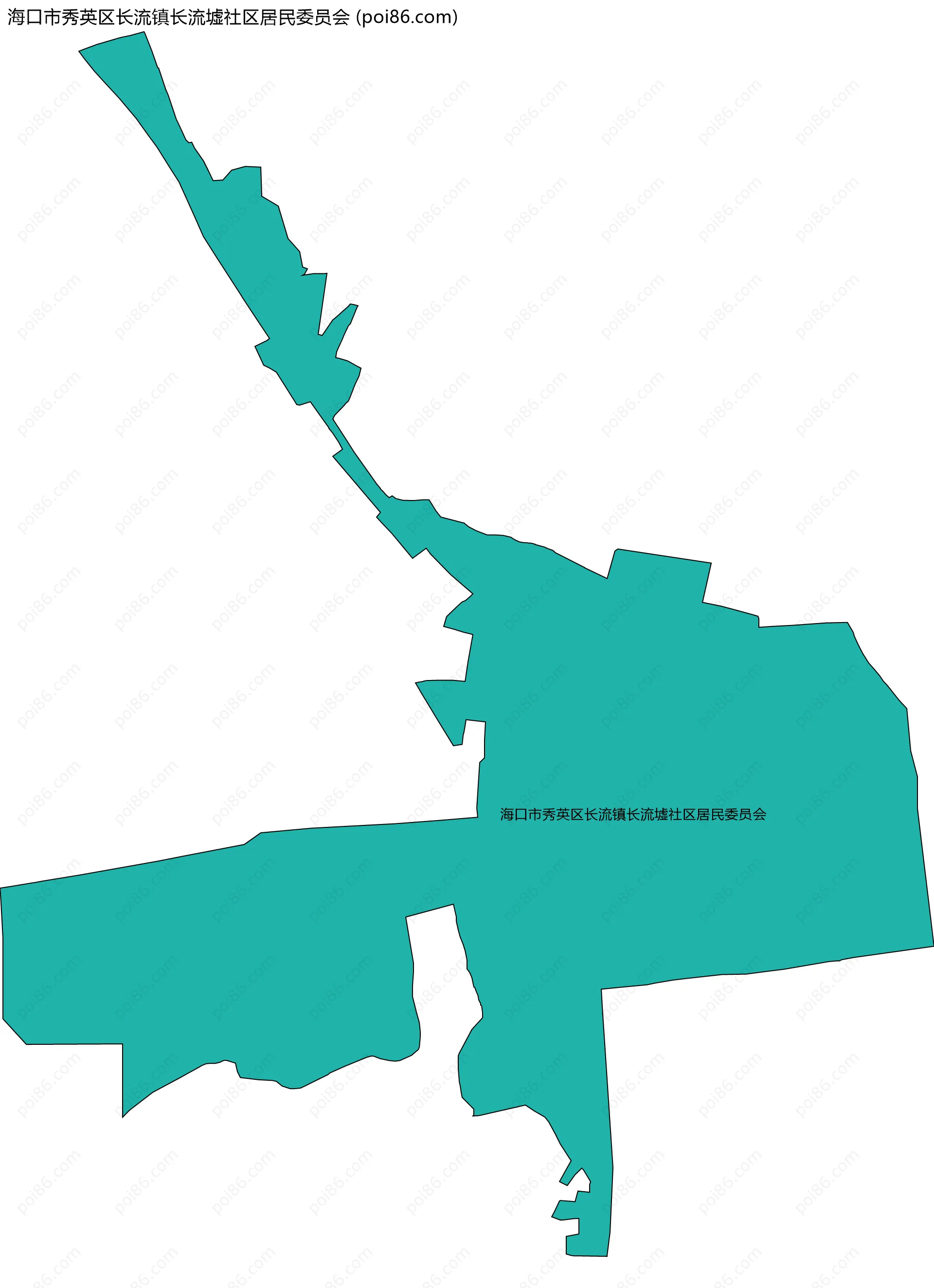 海口市秀英区长流镇长流墟社区居民委员会边界地图